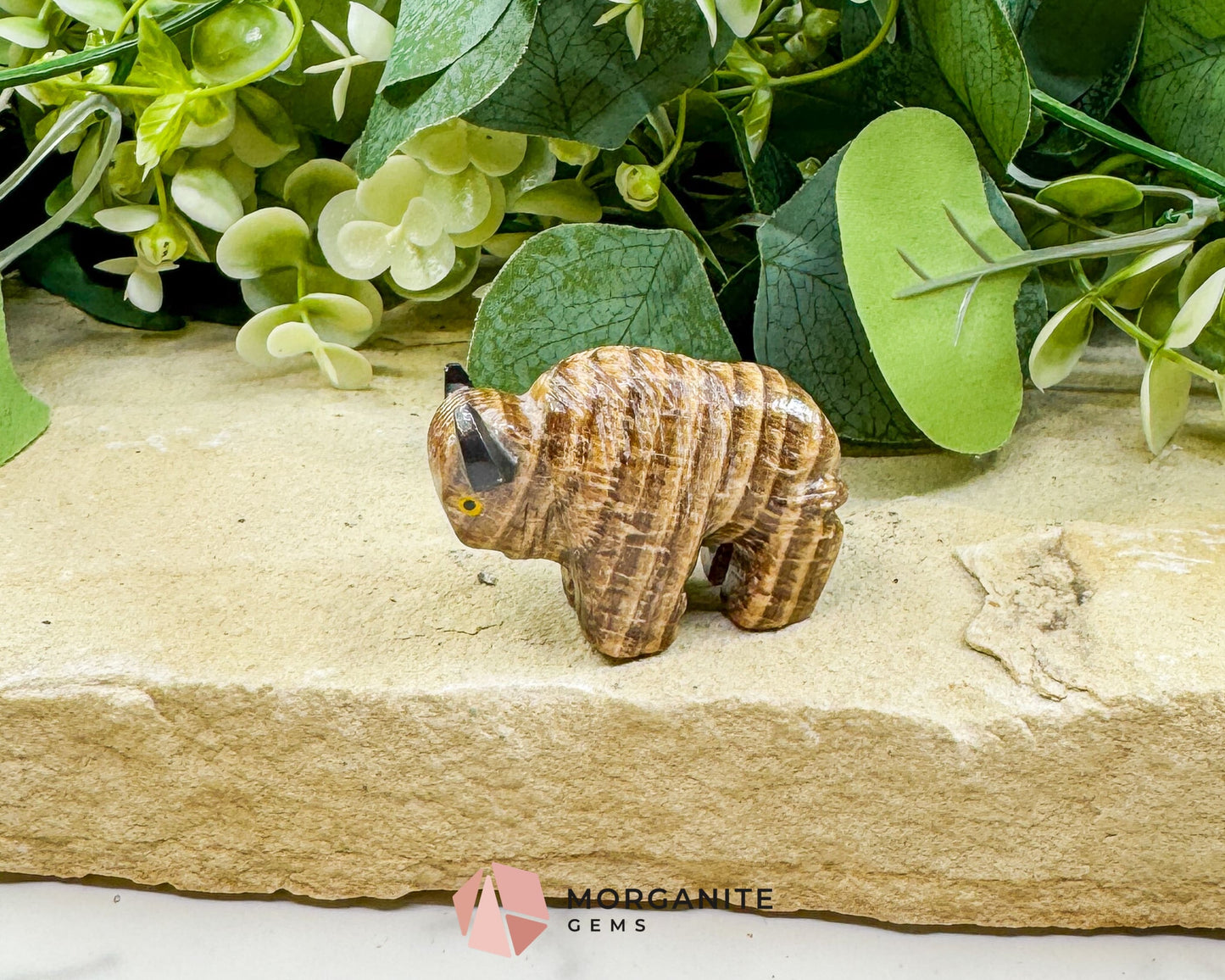 2’’ Hand-Carved Soapstone Buffalo – Symbol of Strength Stability & Sacred Grounding - Metaphysical Crystals