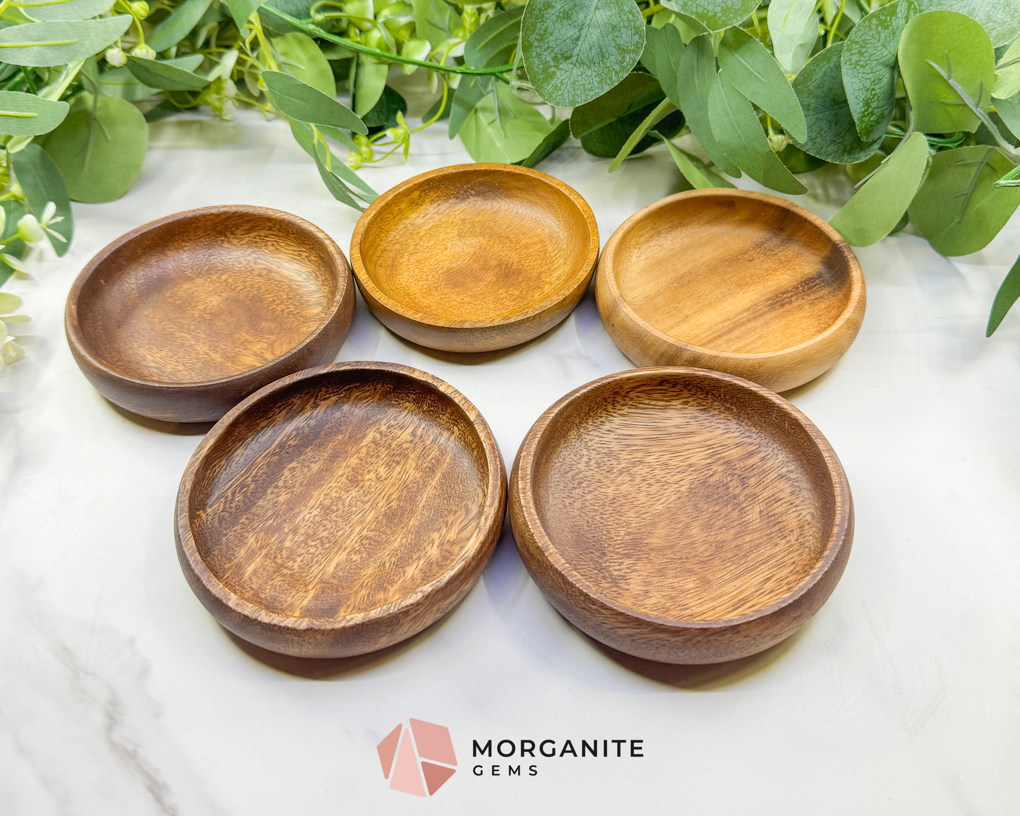 Handcrafted Wood Crystal Display Bowl – 4" Multi-Purpose Decorative Dish for Jewelry, Gemstones, & Altars (Randomly Selected)
