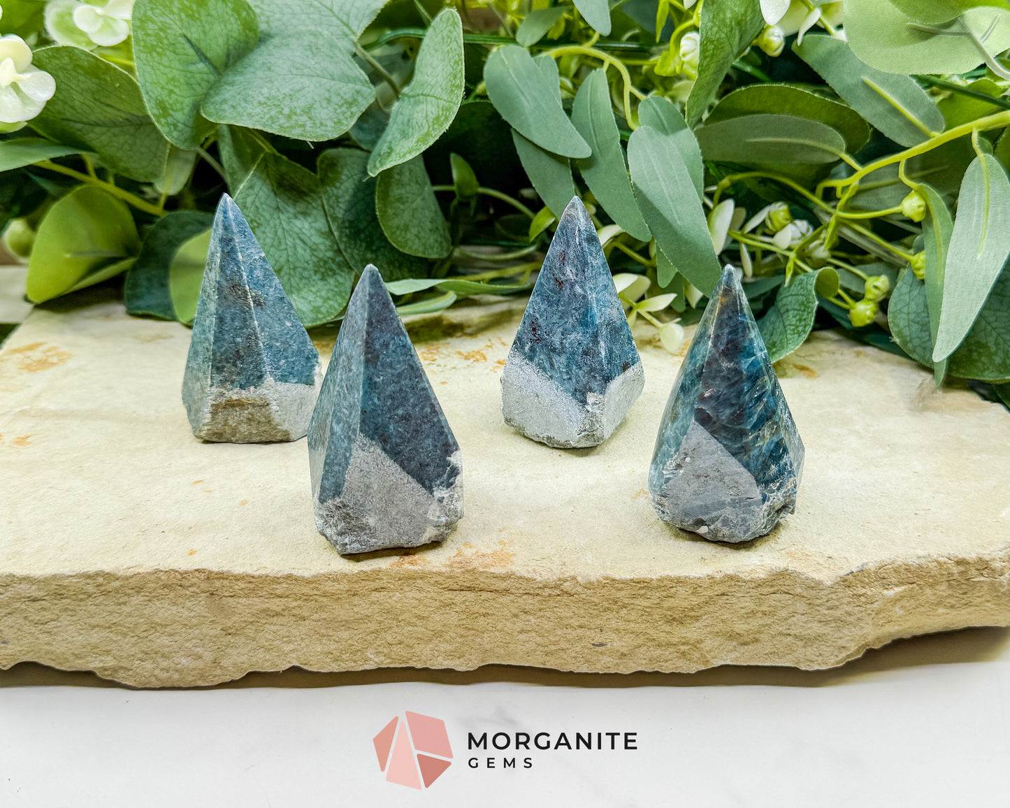 Blue Green Kyanite Rough Cut Base Point 2.5 Inch Crystal Tower for Throat Heart Chakra Meditation