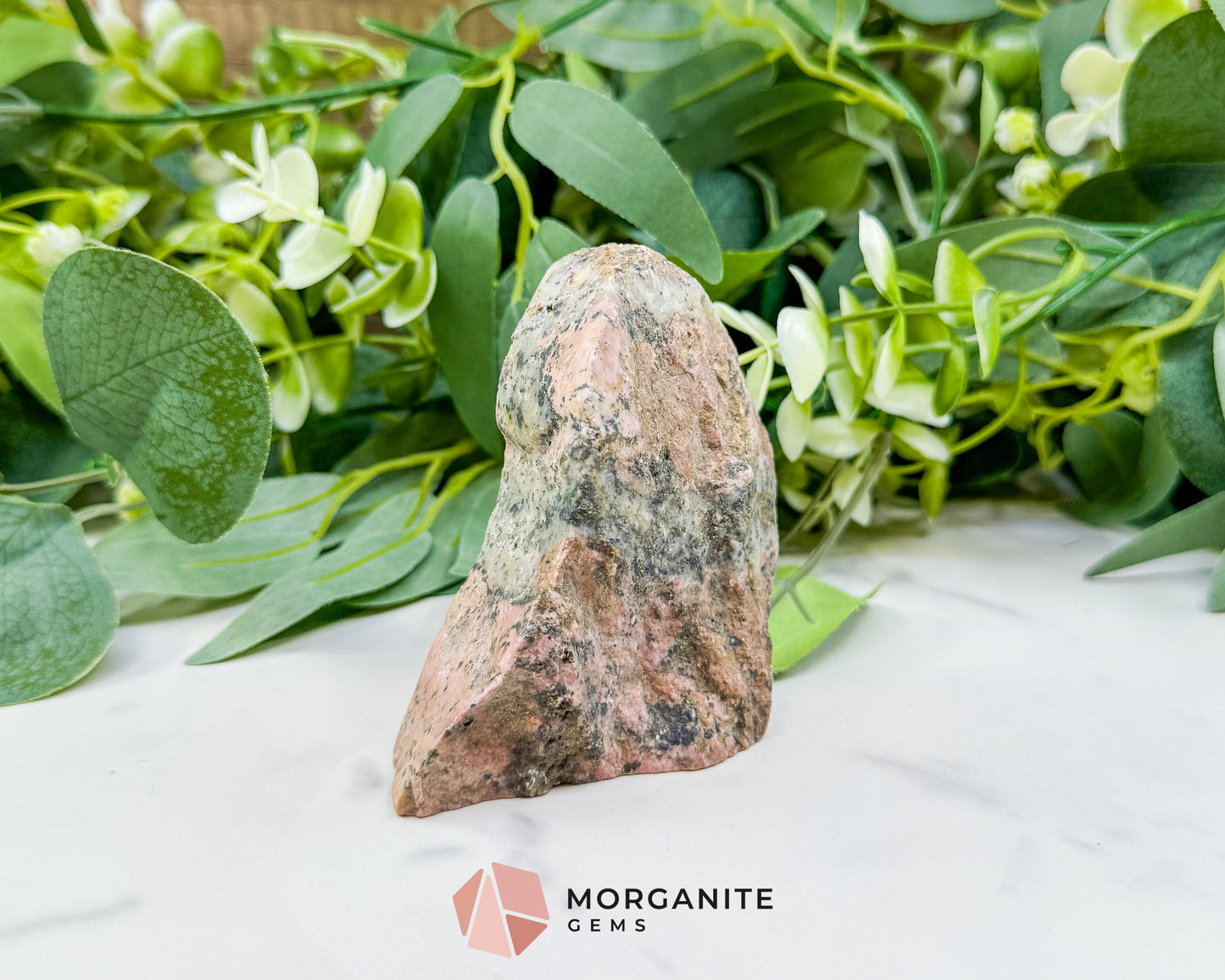 Large Raw Rhodonite Specimen – 3.2" Natural Pink & Black Healing Crystal – 10oz Earthy Stone for Heart Chakra & Emotional Balance