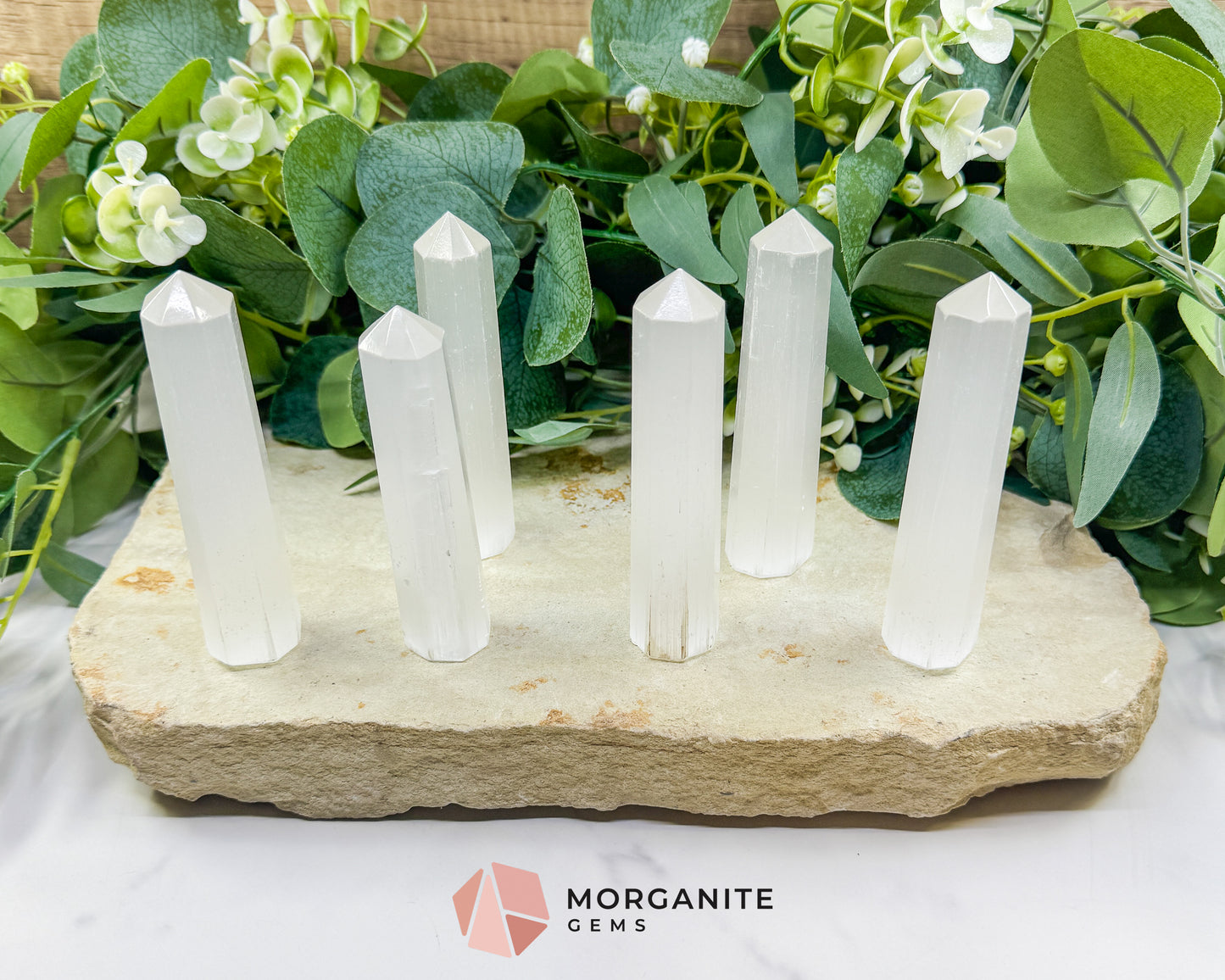 Selenite Tower 4 Inch Crystal Point for Cleansing Energy Clearing Meditation Altar Decor