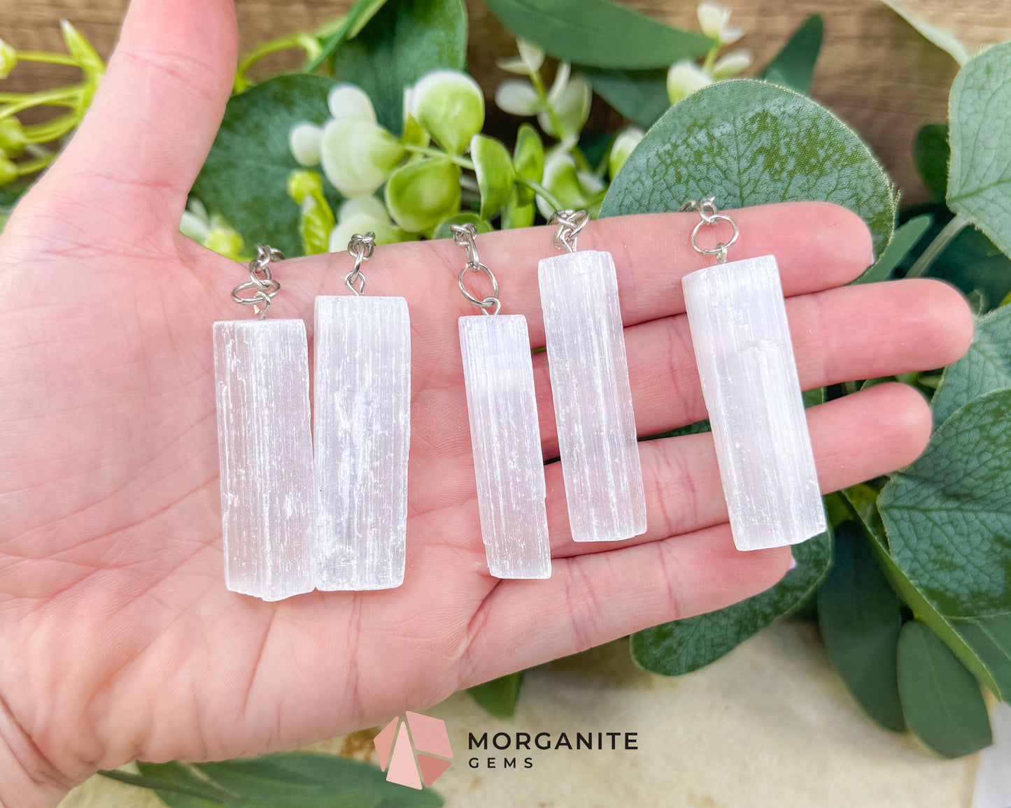 Raw Selenite Crystal Keychain – 2" Satin Spar Pendant – Natural Cleansing Stone for Peace, Clarity, & On-the-Go Protection