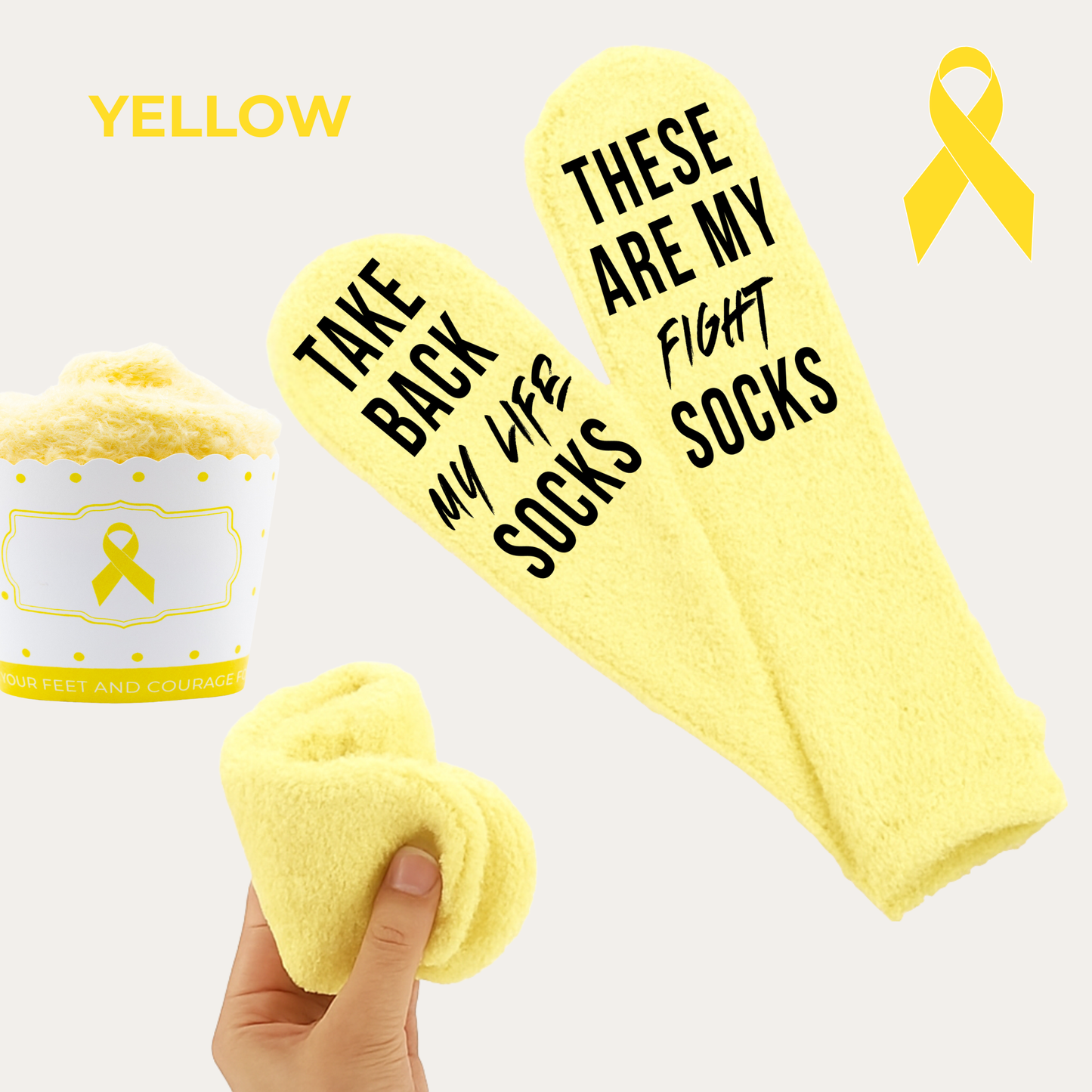 Cancer Support Sock Cupcakes – Awareness Socks in Gift-Ready Cupcake