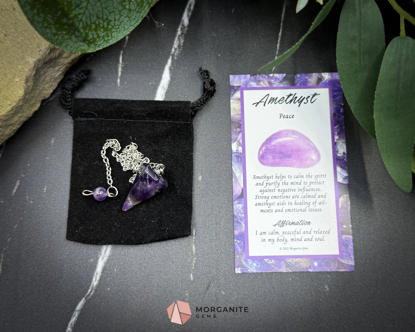 Amethyst Crystal Pendulum for Intuition & Spiritual Peace - Metaphysical Crystals