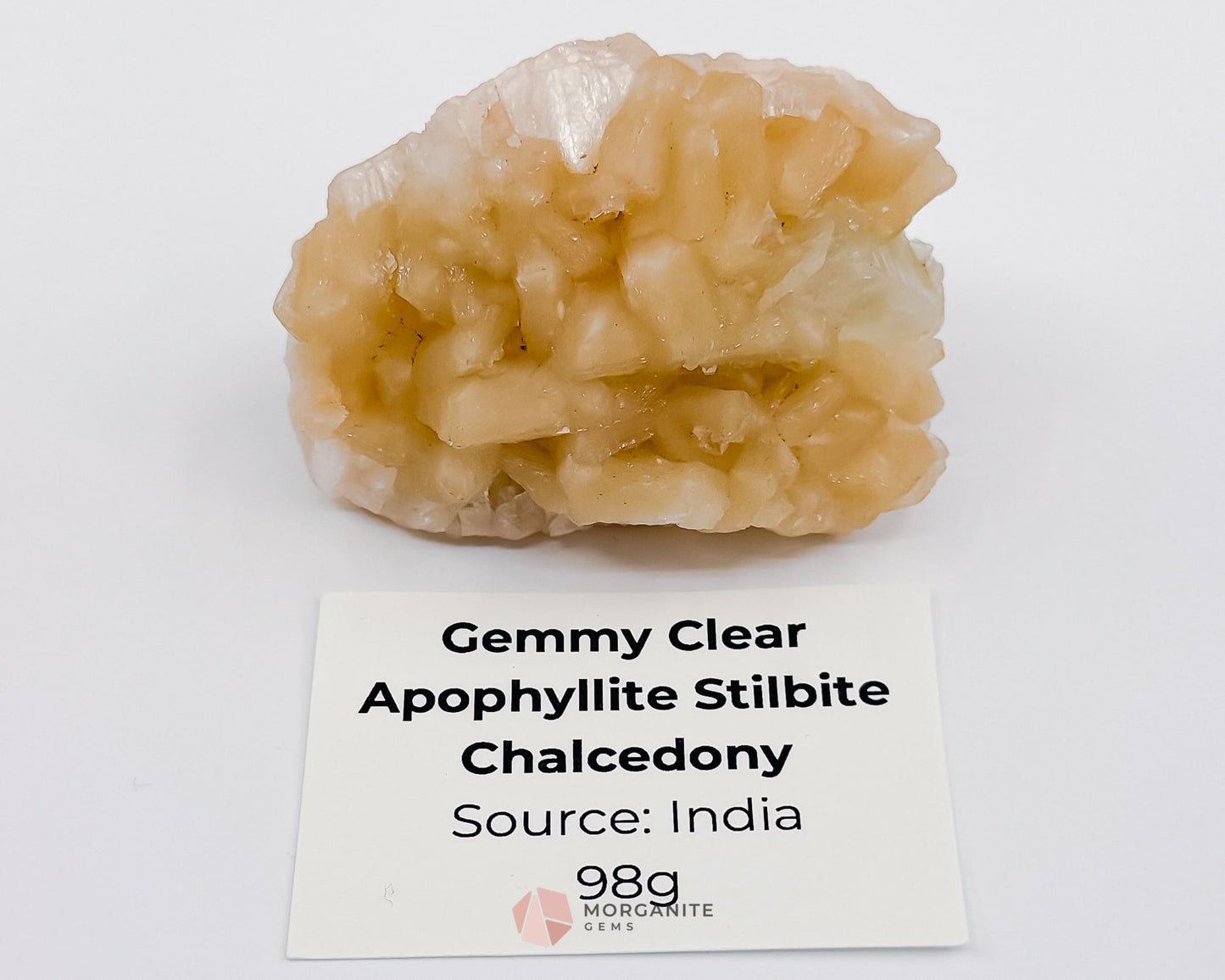 Apophyllite Stilbite Specimens - Gemmy Clear Apophyllite Stilbite Chalcedony 98g