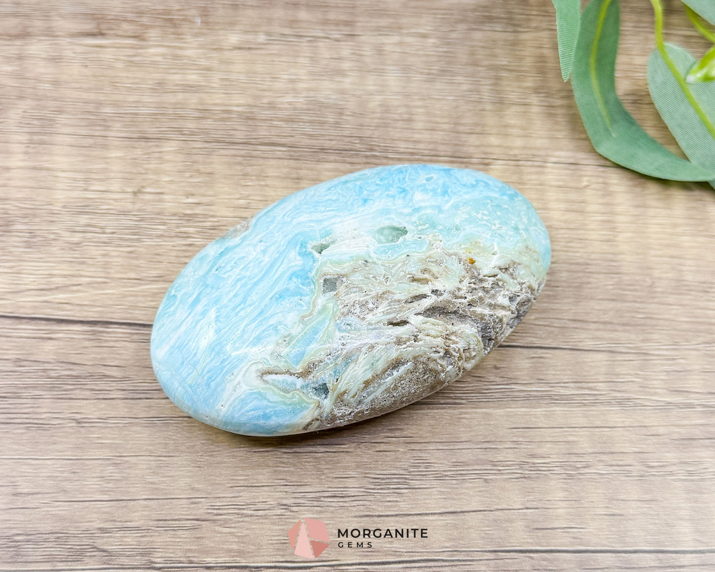 Caribbean Calcite Palm Stone – Blue Aragonite Crystal for Calm Clarity & Intuition - Metaphysical Crystals