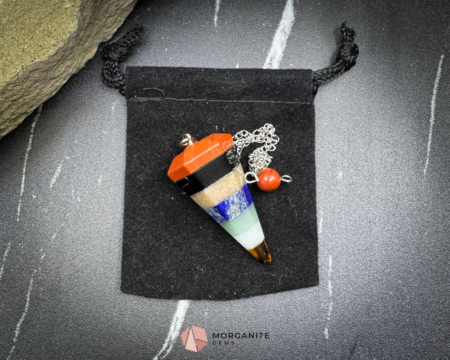 Chakra Balancing Crystal Pendulum with Multi-Stone Energy - Metaphysical Crystals