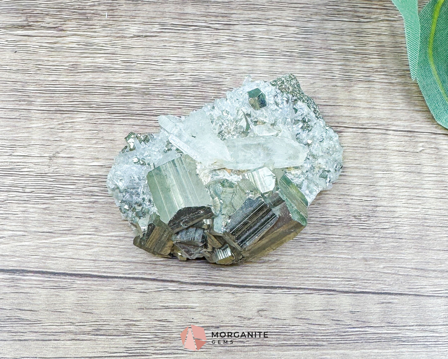Clear Quartz with Pyrite Cube Cluster – 114g Natural Crystal for Clarity Abundance & Amplification - Metaphysical