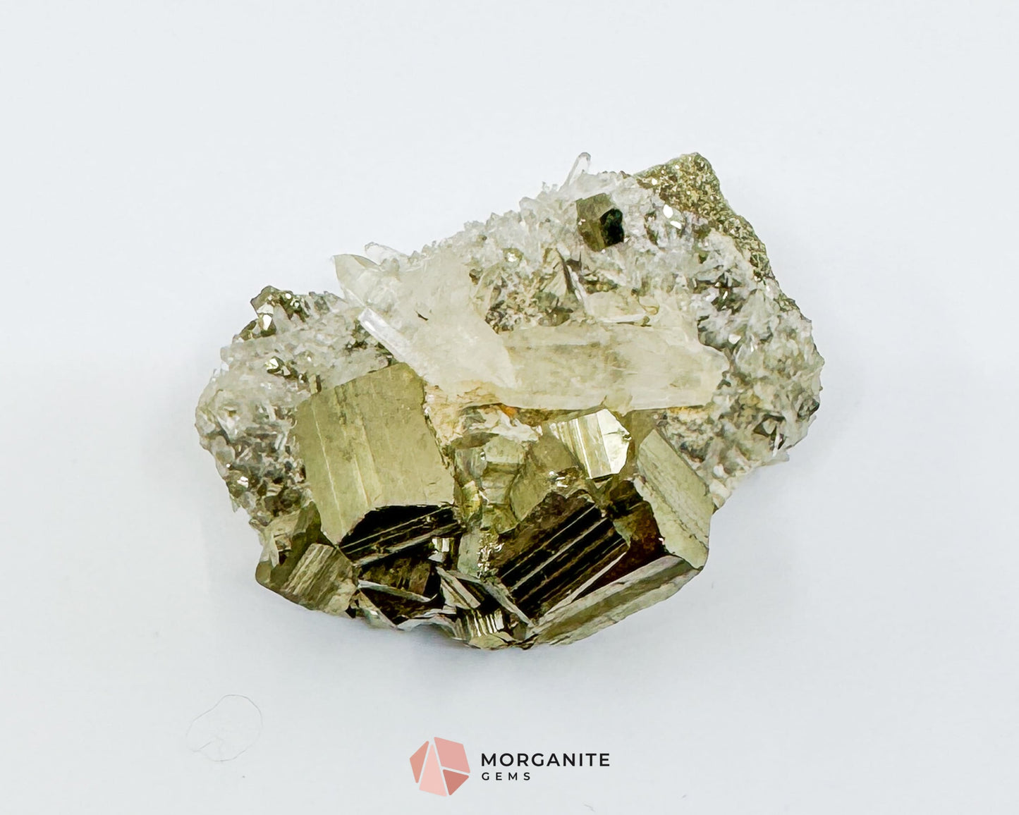 Clear Quartz with Pyrite Cube Cluster – 114g Natural Crystal for Clarity Abundance & Amplification - Metaphysical