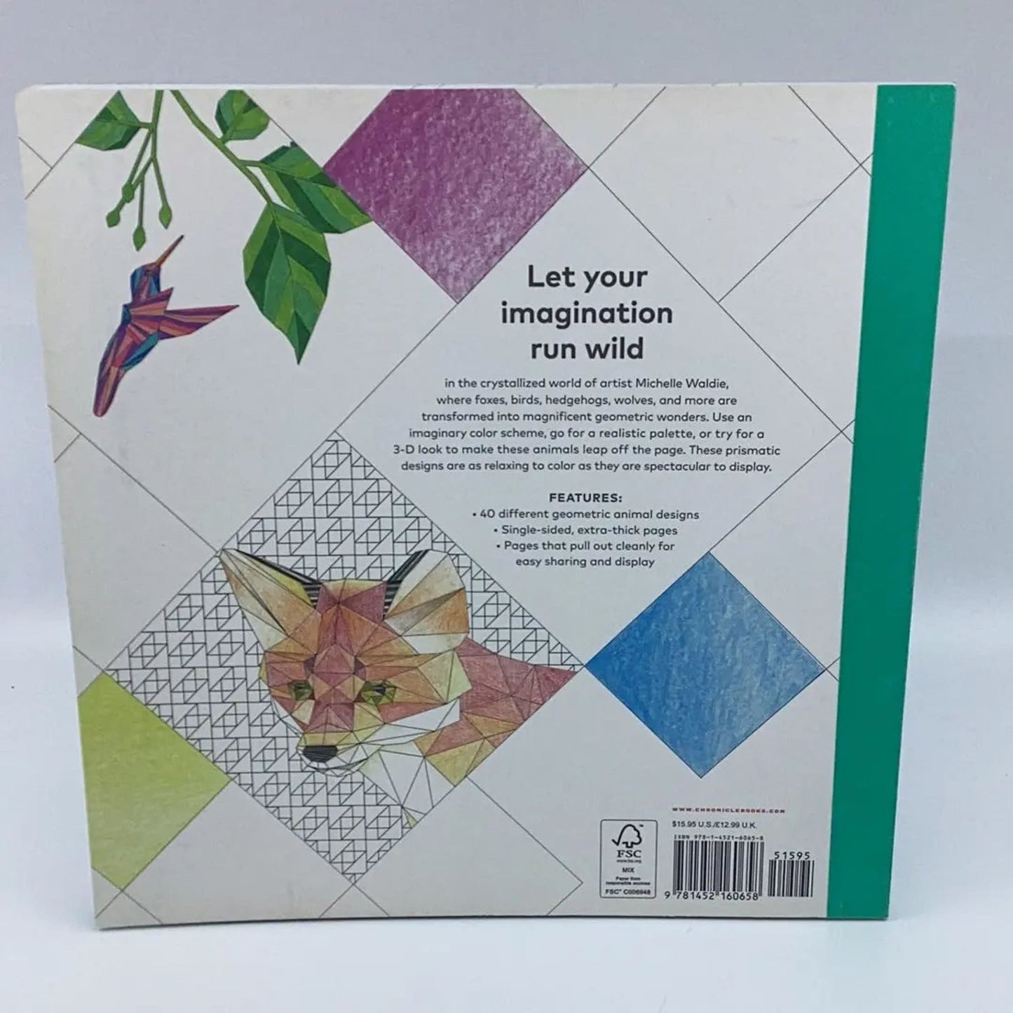 Crystal Menagerie Coloring Book: Geometric Animals to Color (Adult Coloring Book, Spiritual Gifts, Calming Coloring Book)-Morganite Gems