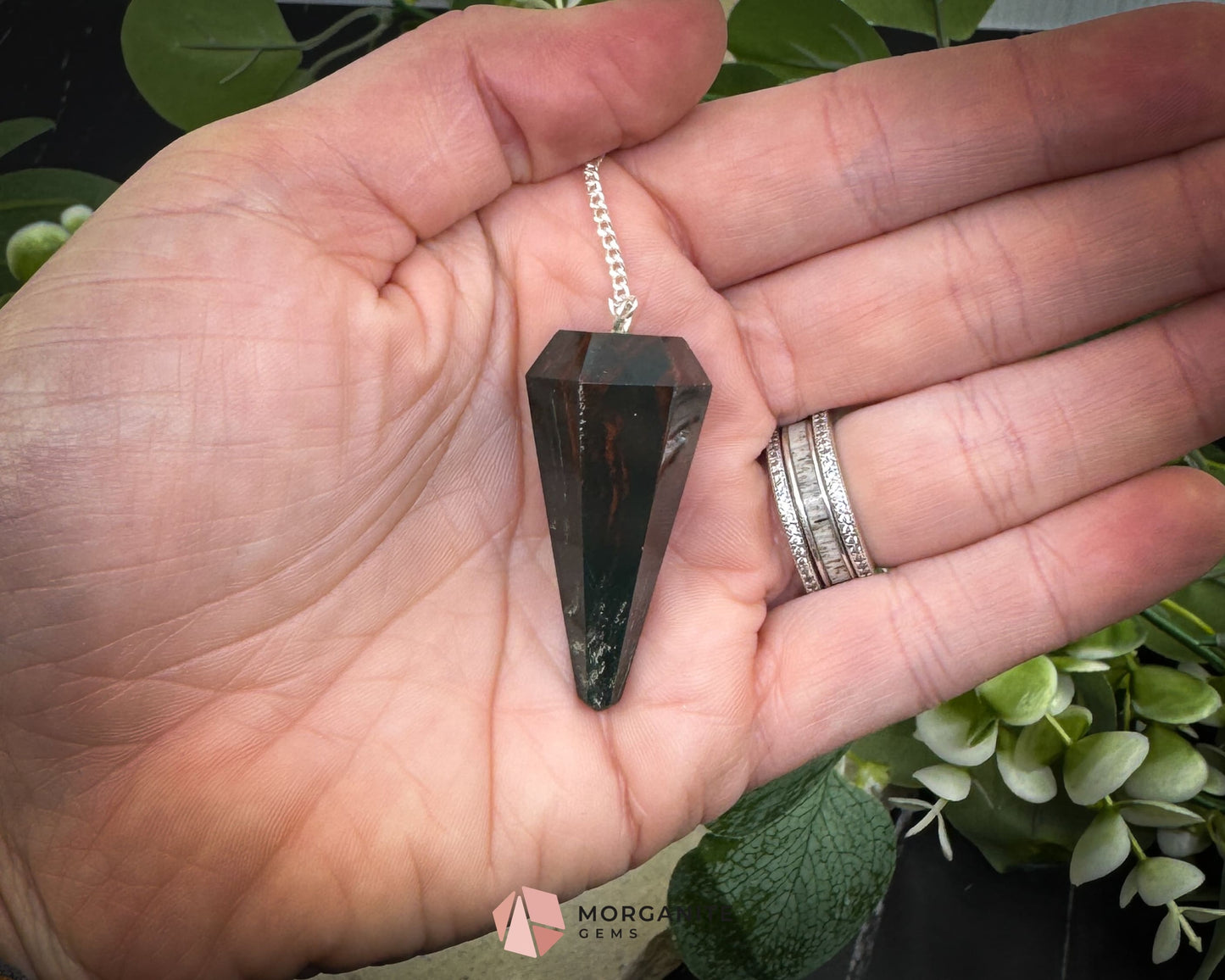 Crystal Pendulums for Energy Work Divination & Spiritual Guidance | Mini & Regular Sizes - Bloodstone - Metaphysical