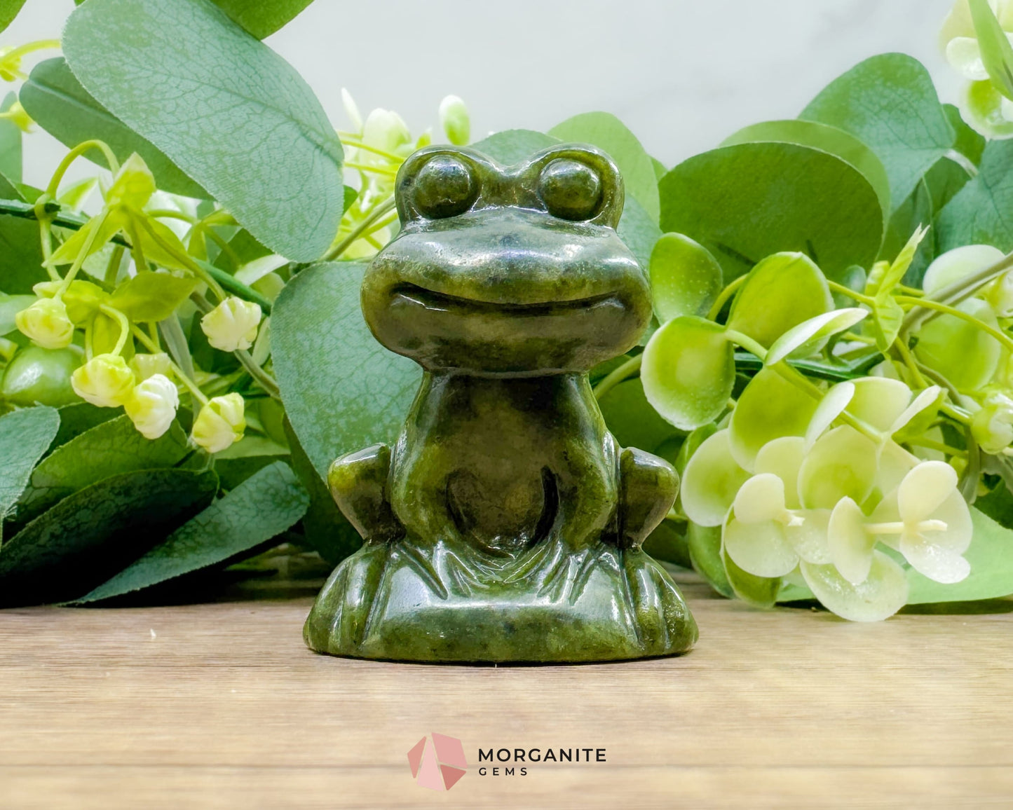 Dark Green Serpentine Frog Carving | Hand-Carved Crystal Animal for Transformation Abundance & Earth Connection