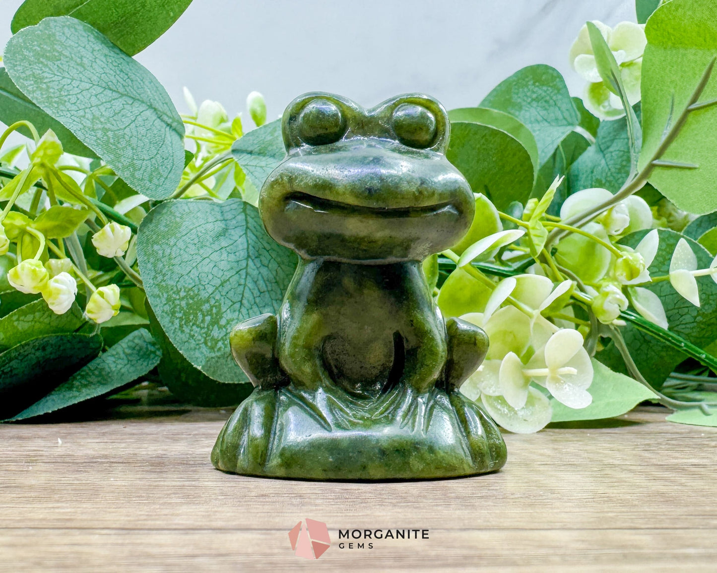 Dark Green Serpentine Frog Carving | Hand-Carved Crystal Animal for Transformation Abundance & Earth Connection