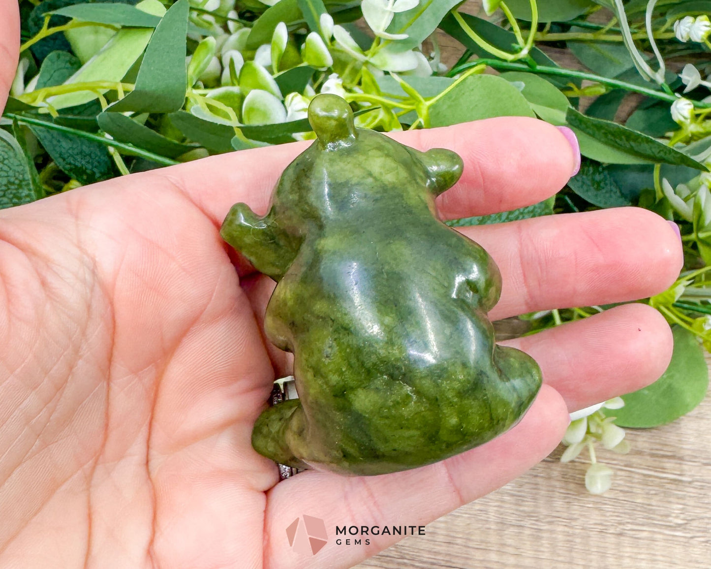 Dark Green Serpentine Panda Carving | Hand-Carved Animal Totem for Grounding Luck & Earth Energy - Metaphysical Crystals