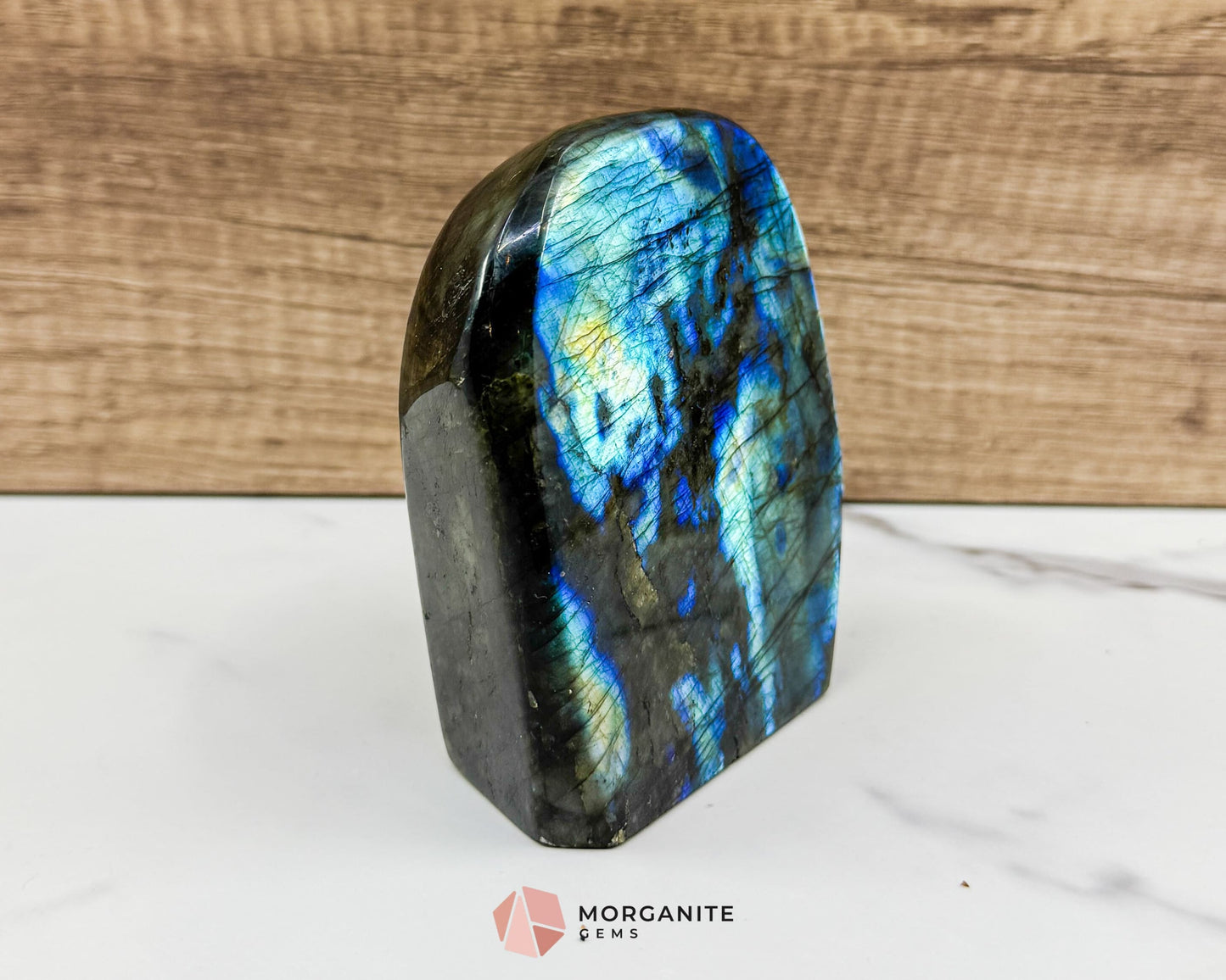 Electric Midnight Labradorite Freeform No. 4 – 1.47 lb Polished Crystal for Transformation & Aura Shielding