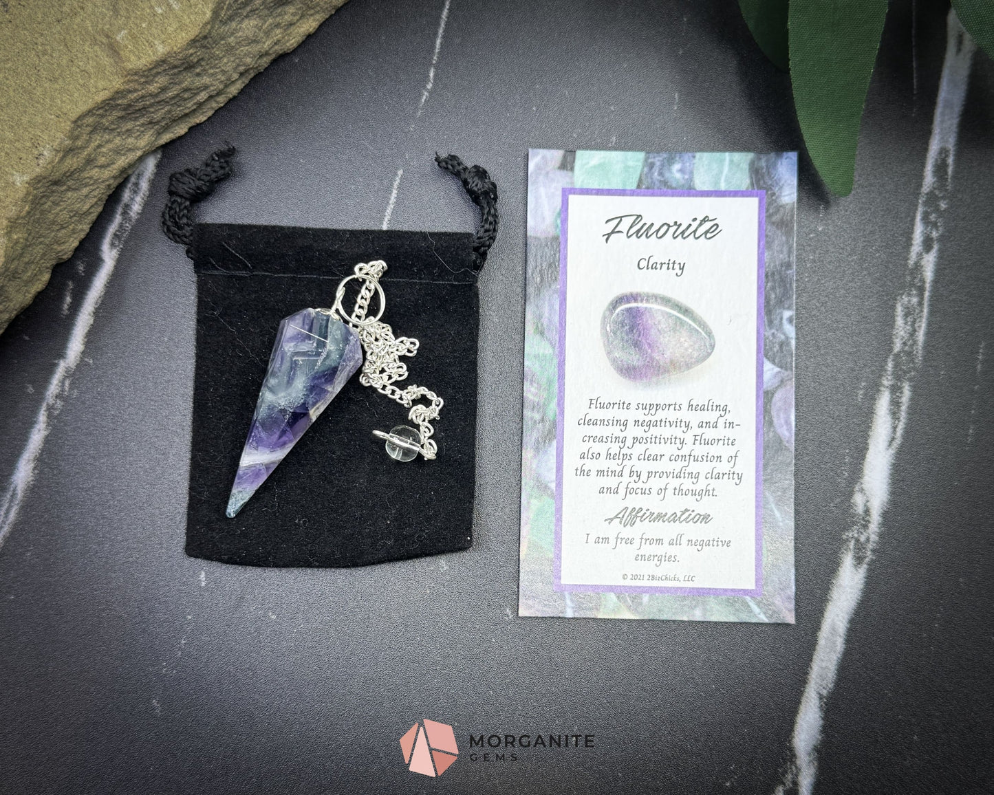 Fluorite Crystal Pendulum for Intuition & Spiritual Focus - Metaphysical Crystals