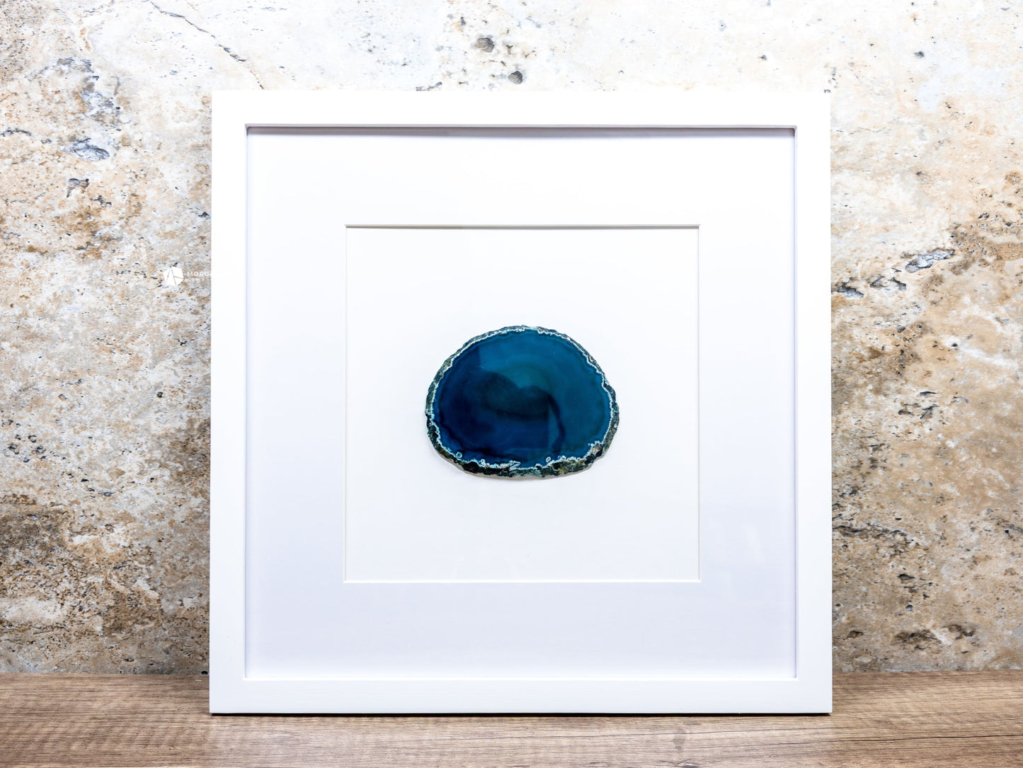 Framed Agate Slices Wall Art - E - Teal - Home & Living
