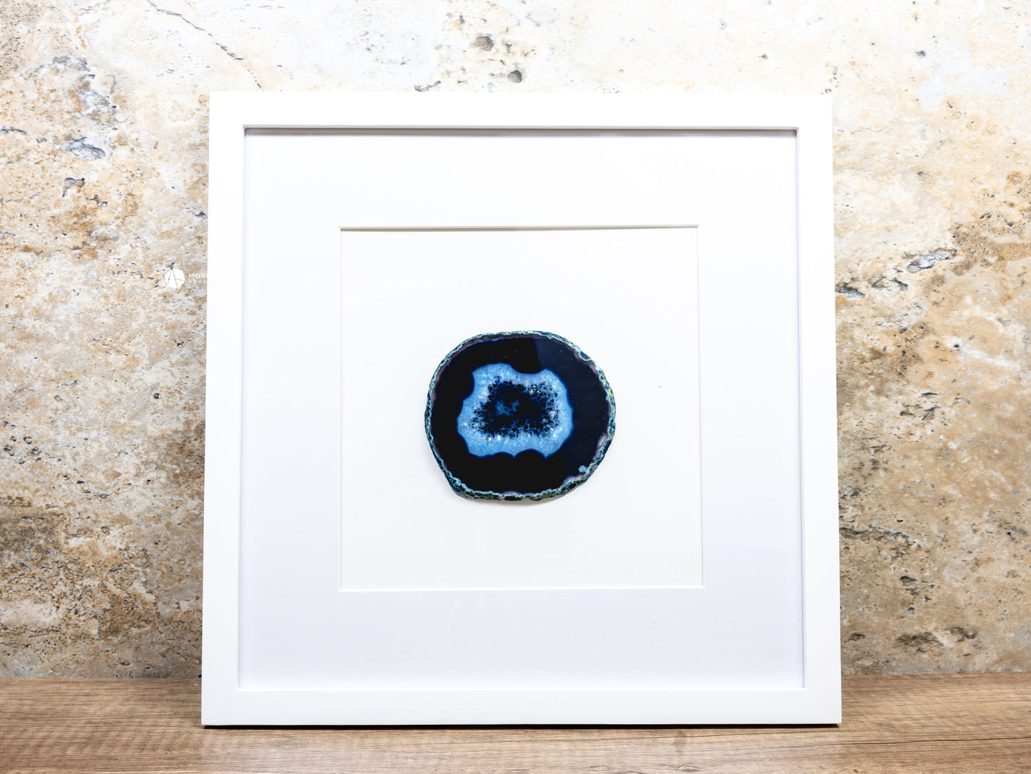 Framed Agate Slices Wall Art - O - Navy Blue - Home & Living