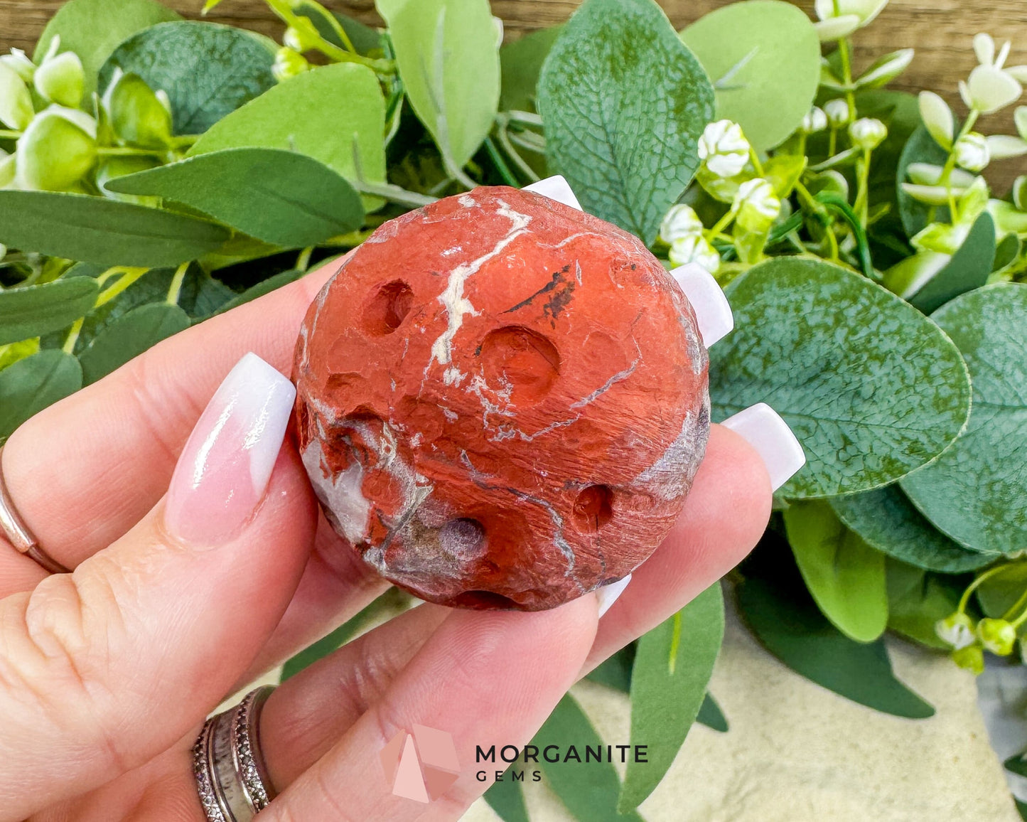 Full Moon Carving – 1.5″ Mini Gemstone Planet Carving with Clear Stand (Choose Your Stone: Epidote / Howlite / Mahogany