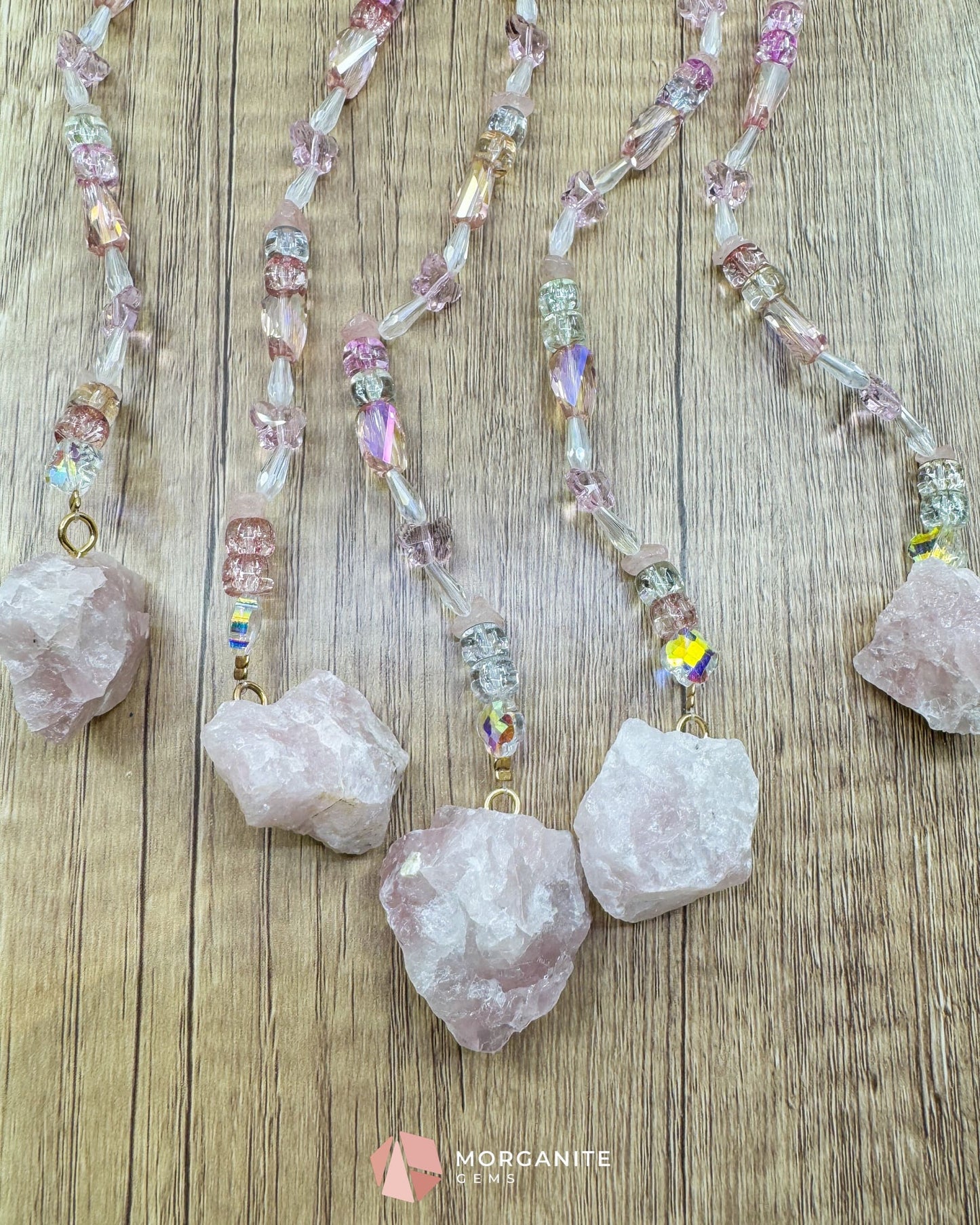 Gold Crescent Moon Dreamcatcher with Rose Quartz Tree of Life & Jewel Charms Home & Living