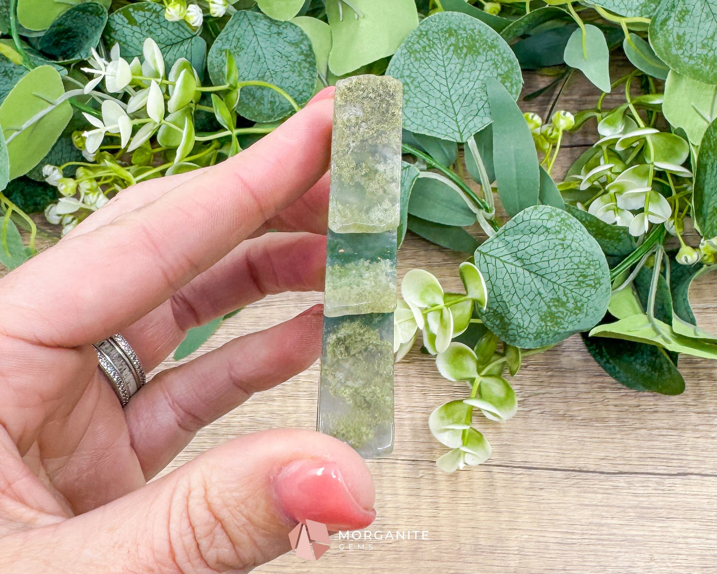 Moss Agate Tree Carving No. 4 | Self-Standing Crystal for Grounding Nature Connection & Healing - Metaphysical Crystals