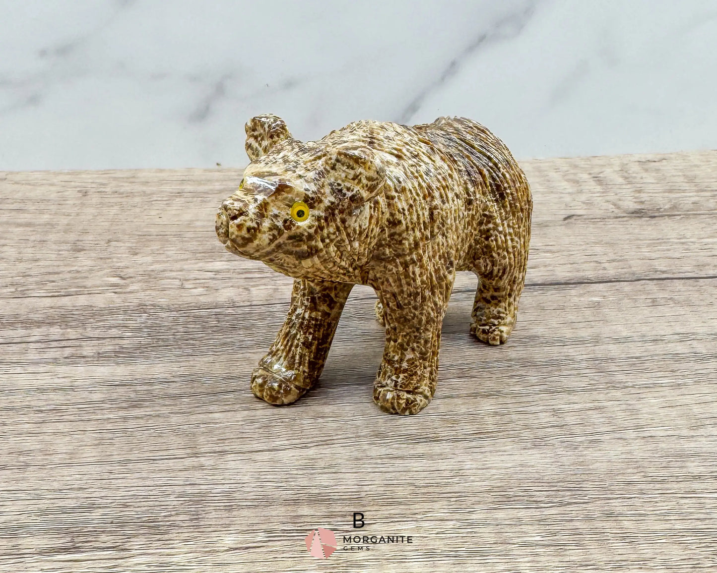 Hand-Carved Soapstone Bear – 3’’ Tall Natural Stone Figurine - Metaphysical Crystals