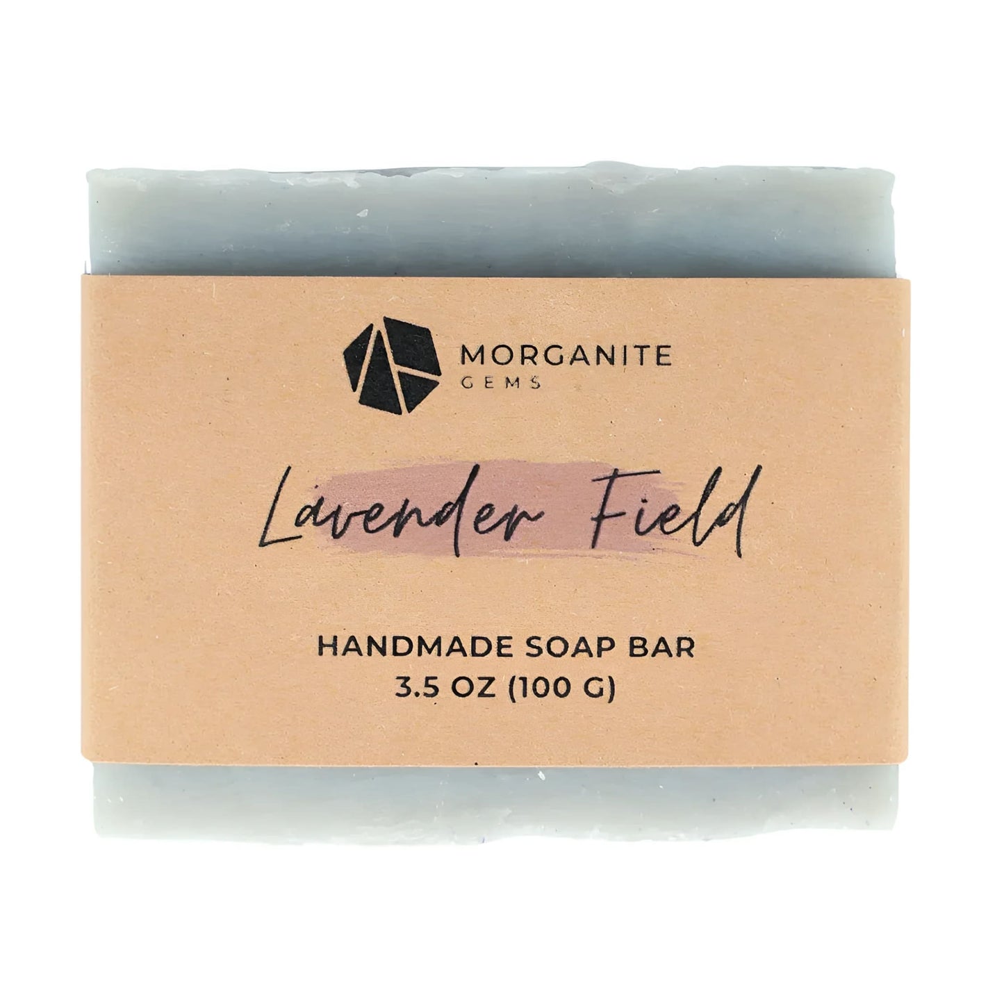 Handmade Soap Bar with Essential Oils and Shea Butter-Morganite Gems