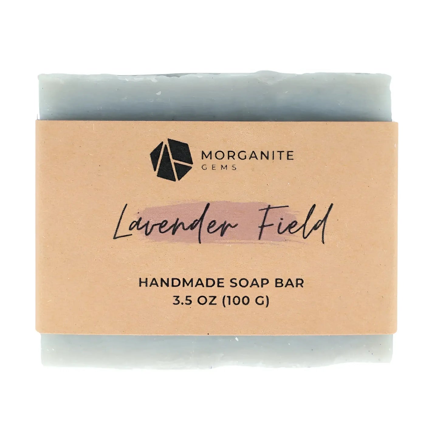 Handmade Soap Bar with Essential Oils and Shea Butter-Morganite Gems