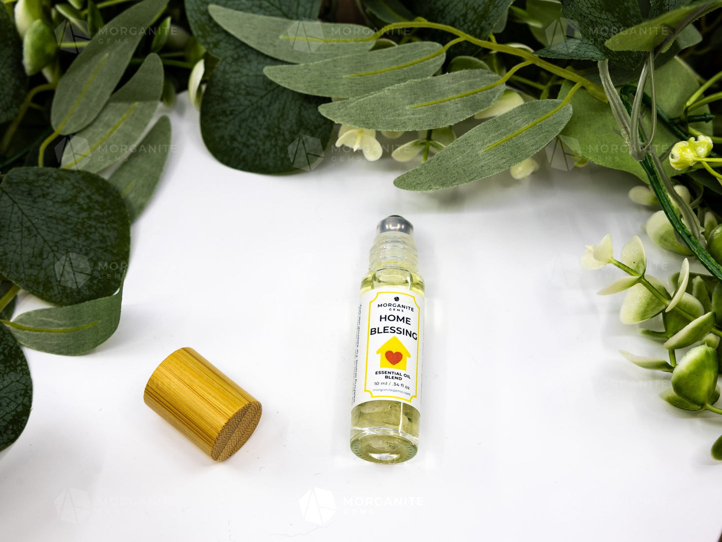 Home Blessing Roll-On Essential Oil Blend-Morganite Gems