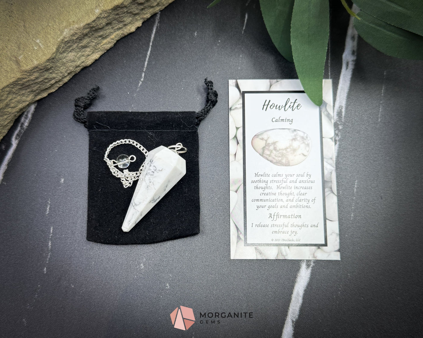 Howlite Crystal Pendulum for Calm Patience & Emotional Clarity - Metaphysical Crystals