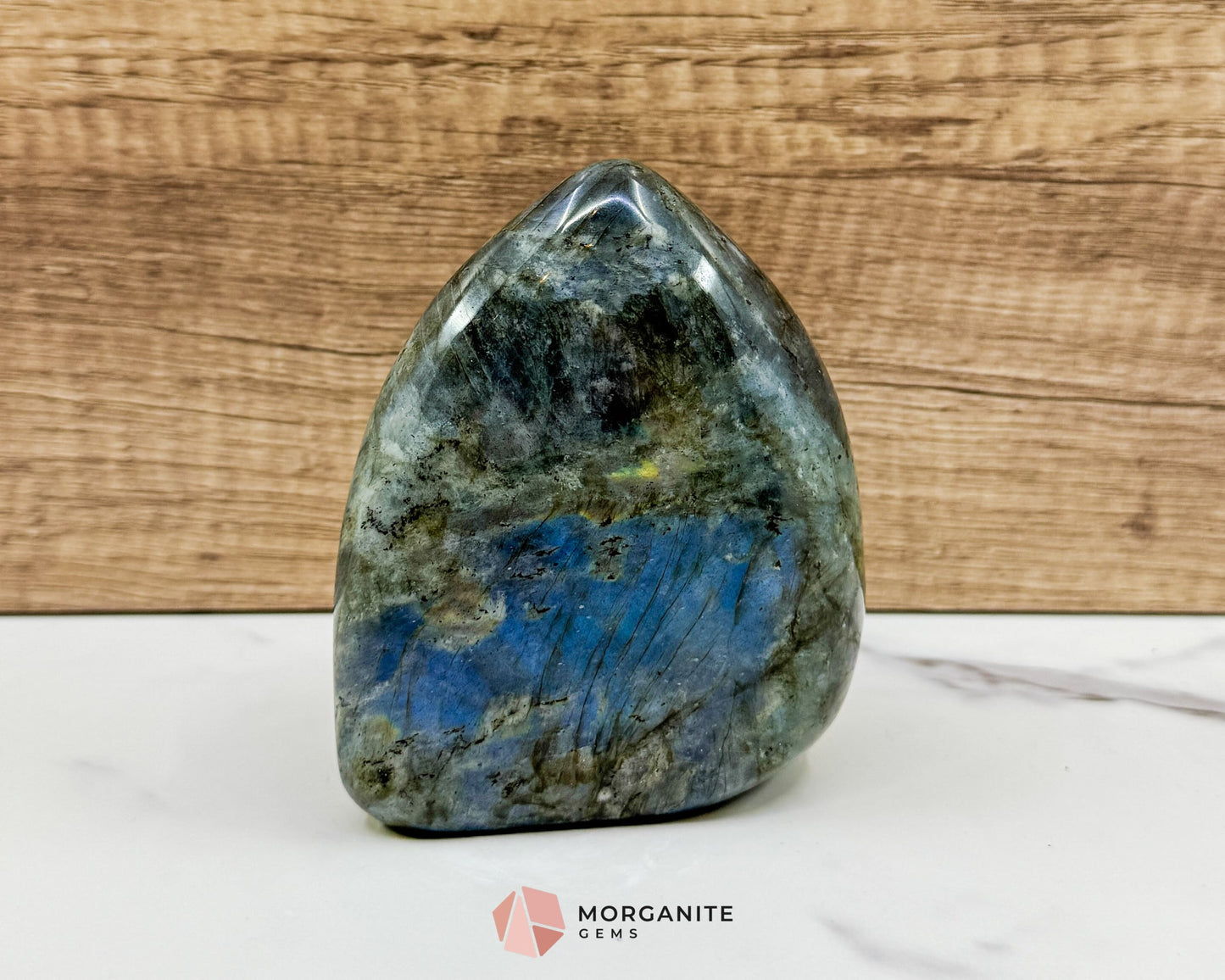 Labradorite Freeform No.5 – 1.7lb Polished Standing Crystal for Intuition Protection & Inner Transformation