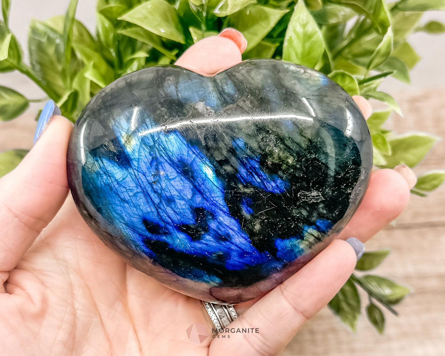 Labradorite Hearts in Various Sizes-Morganite Gems