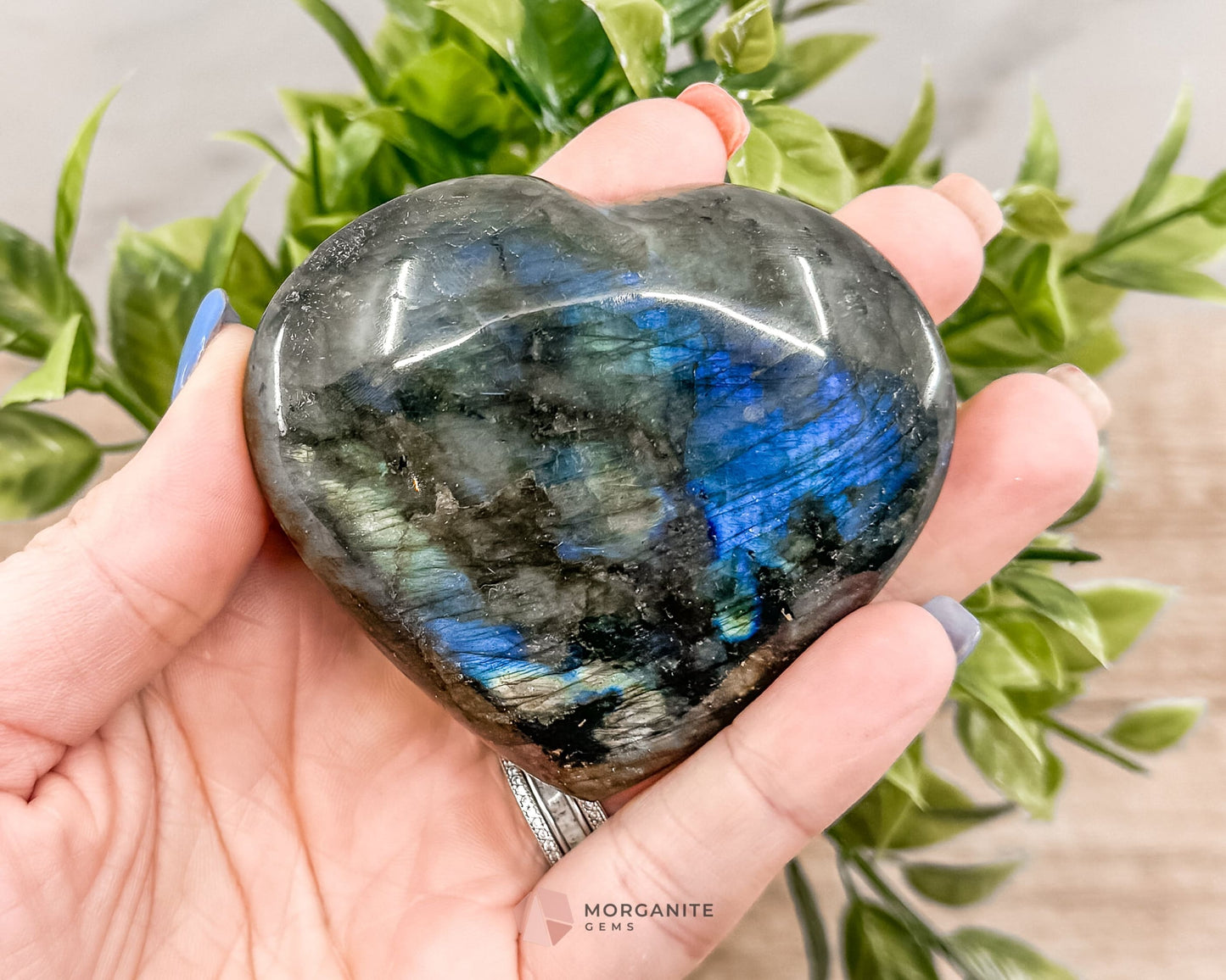 Labradorite Hearts in Various Sizes-Morganite Gems