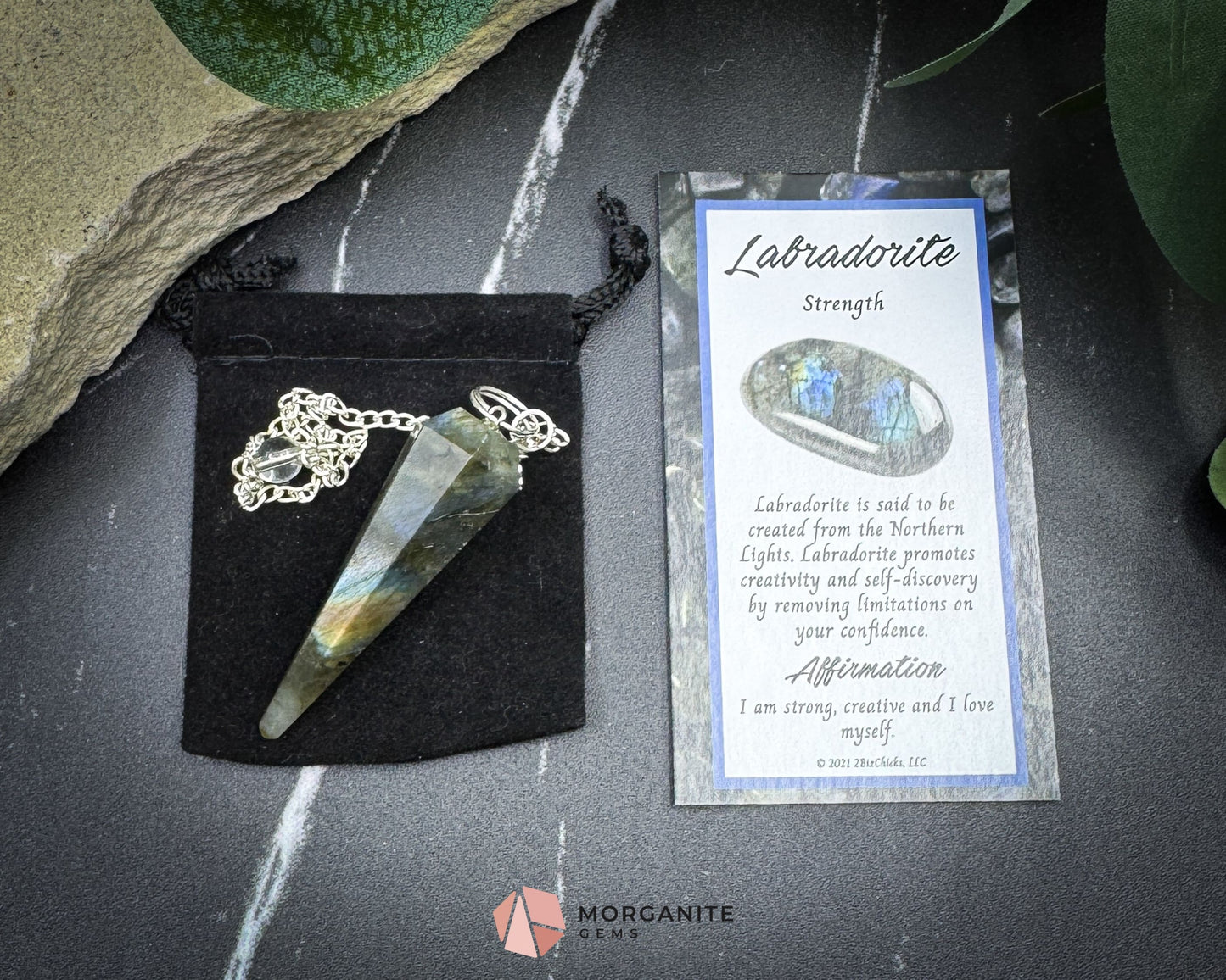 Labradorite Pendulum for Intuition & Aura Protection - Metaphysical Crystals