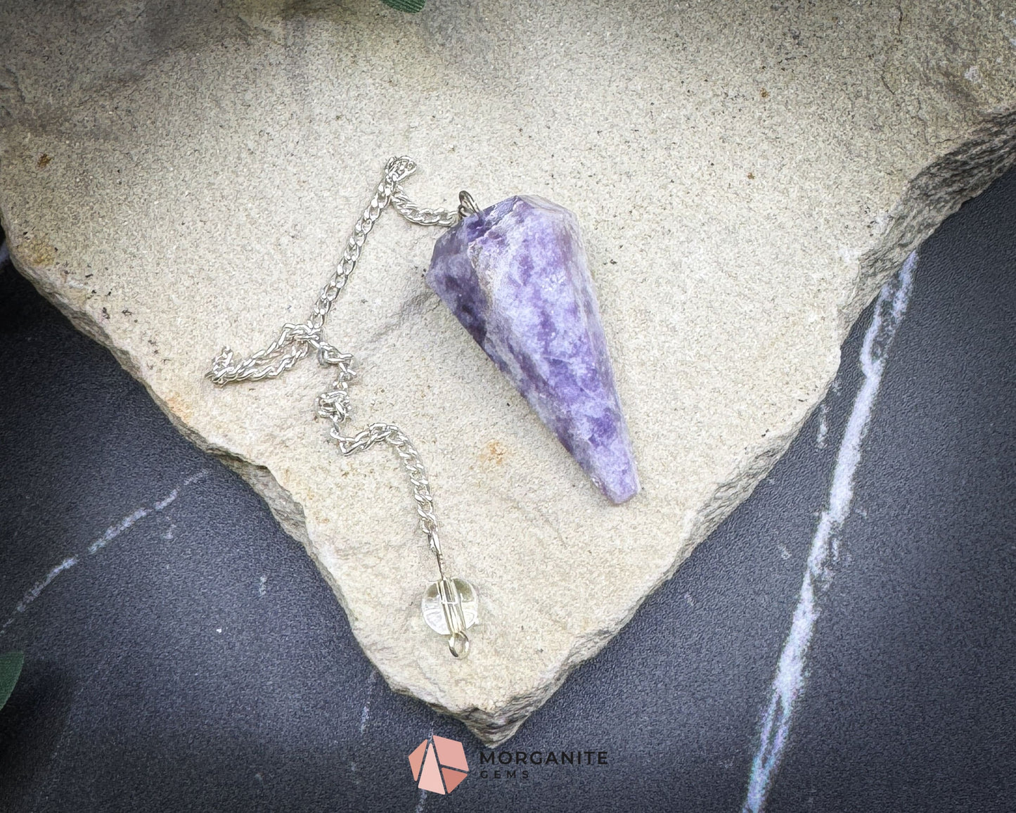 Lepidolite Crystal Pendulum for Stress Relief Peace & Emotional Balance - Metaphysical Crystals