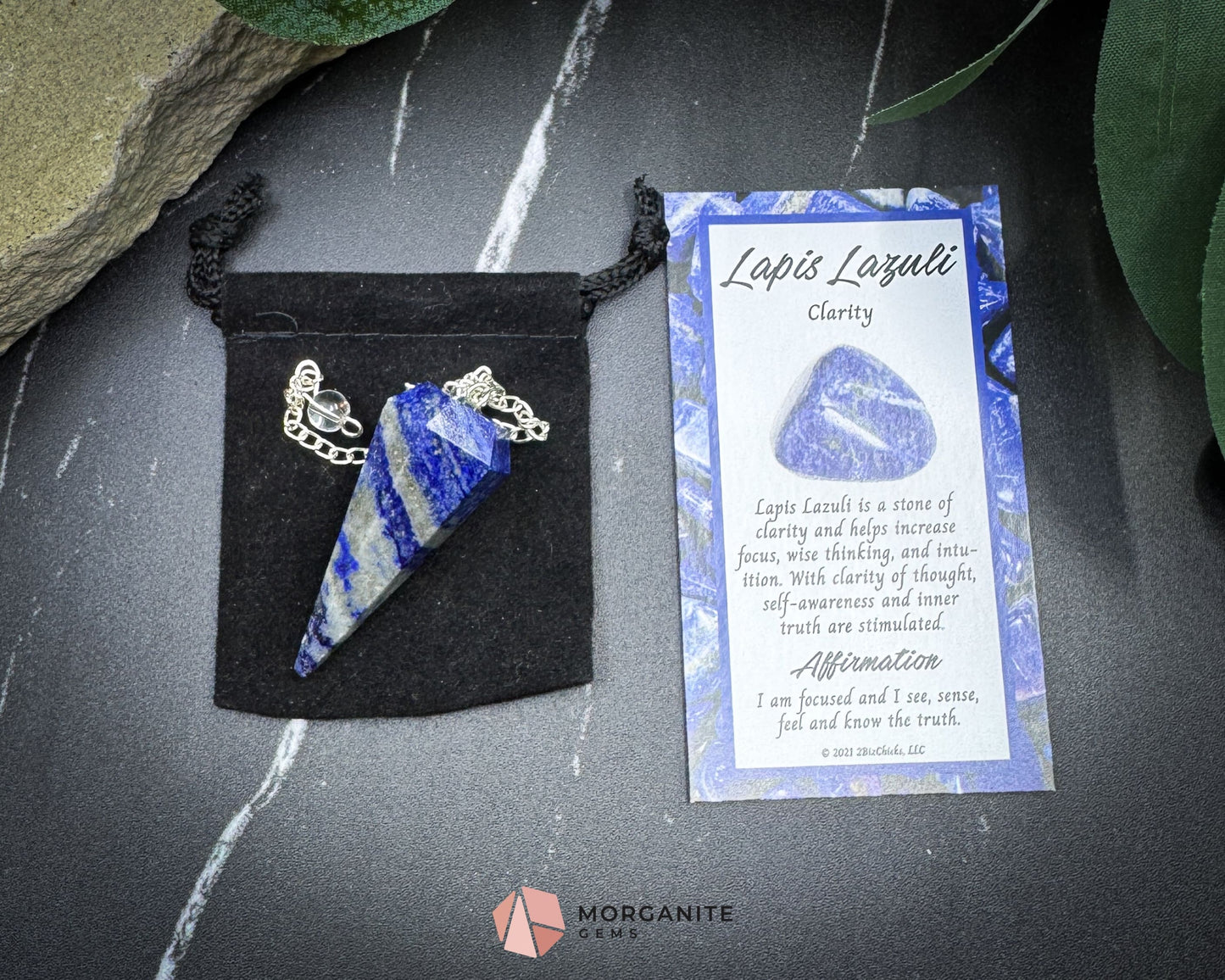 Libra Pendulum Set – Crystal Divination Kit with Zodiac Mat Gift Box & Energy Tools for Balance & Clarity - Lapis