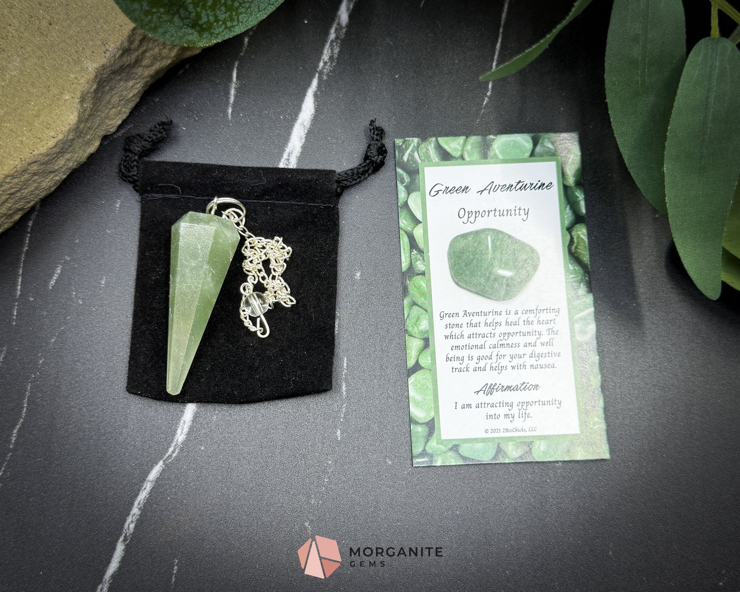 Libra Pendulum Set – Crystal Divination Kit with Zodiac Mat Gift Box & Energy Tools for Balance & Clarity - Green