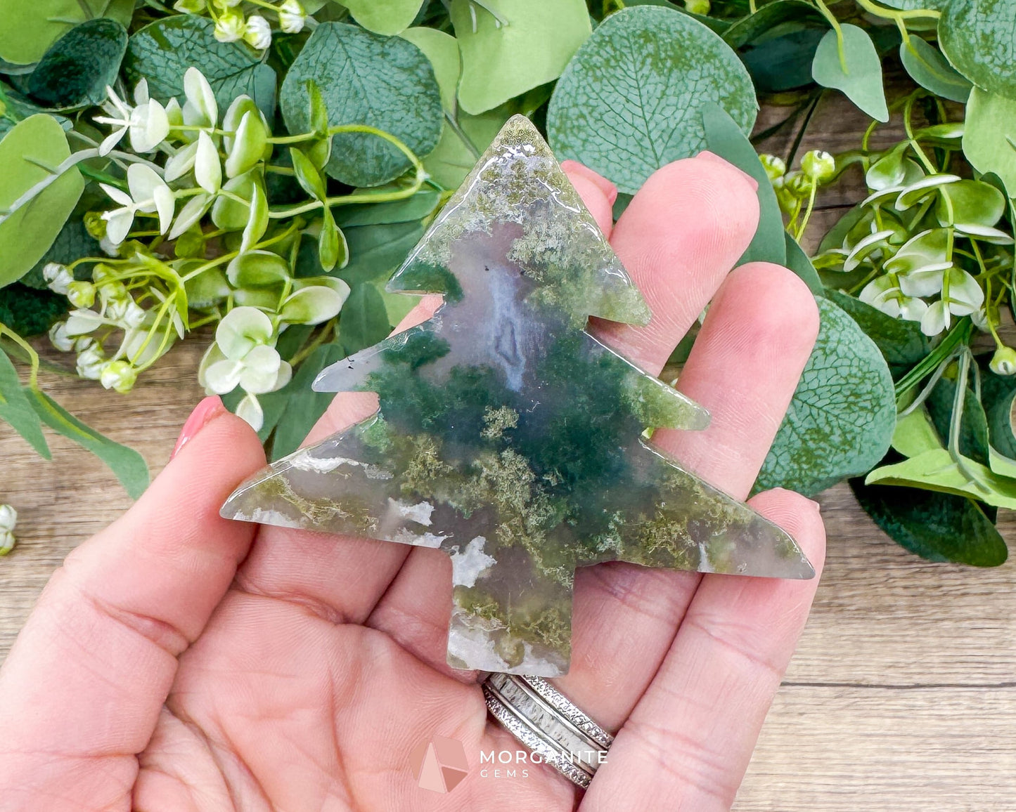 Moss Agate Tree Carving No. 4 | Self-Standing Crystal for Grounding Nature Connection & Healing - Metaphysical Crystals