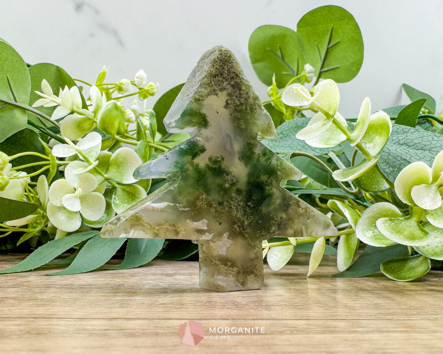 Moss Agate Tree Carving No. 4 | Self-Standing Crystal for Grounding Nature Connection & Healing - Metaphysical Crystals