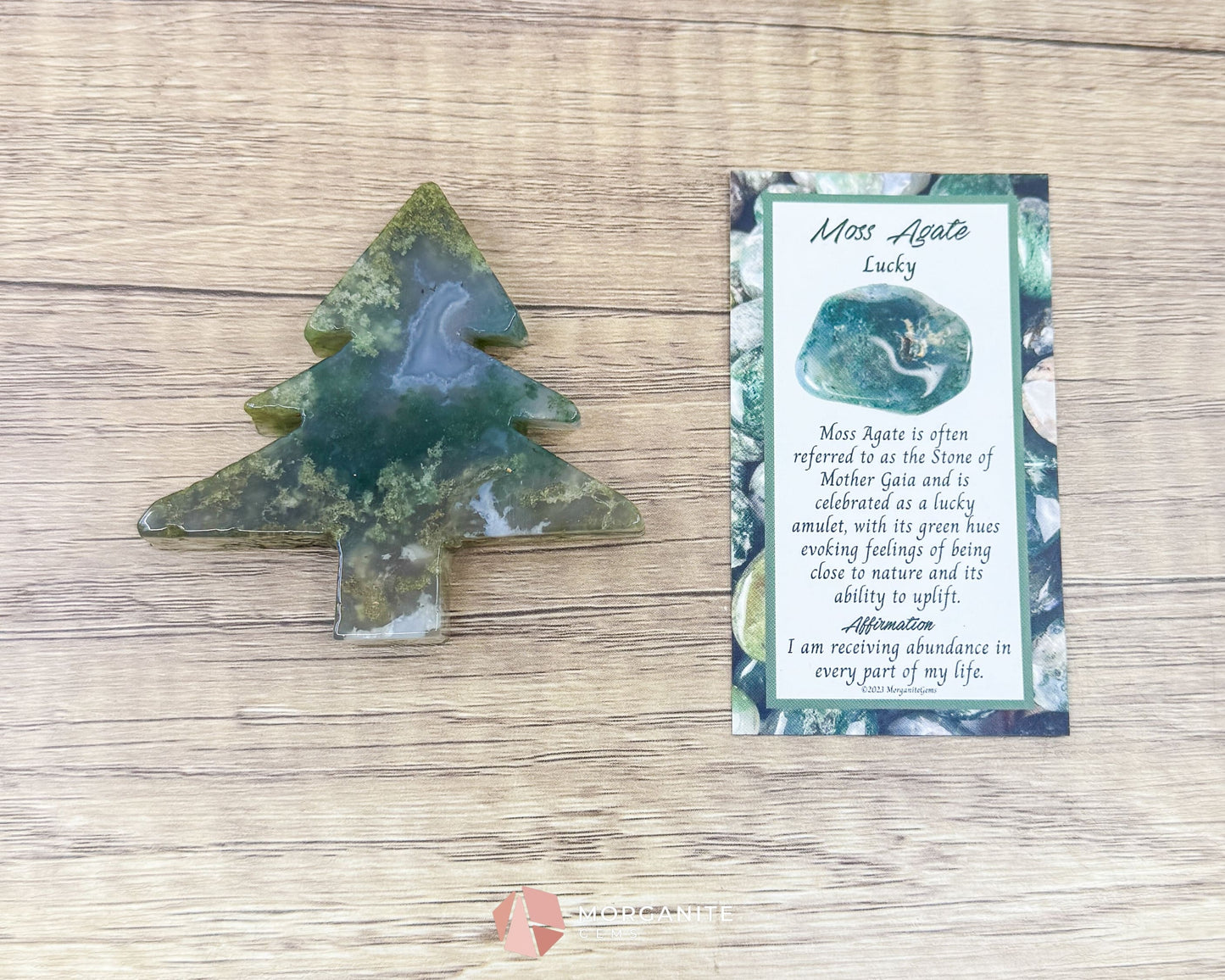 Moss Agate Tree Carving No. 4 | Self-Standing Crystal for Grounding Nature Connection & Healing - Metaphysical Crystals