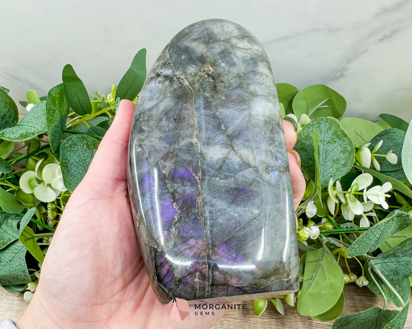 Multi Purple Fire Labradorite Freeform – 1.03kg Polished Standing Crystal for Intuition Magic & Higher Awareness