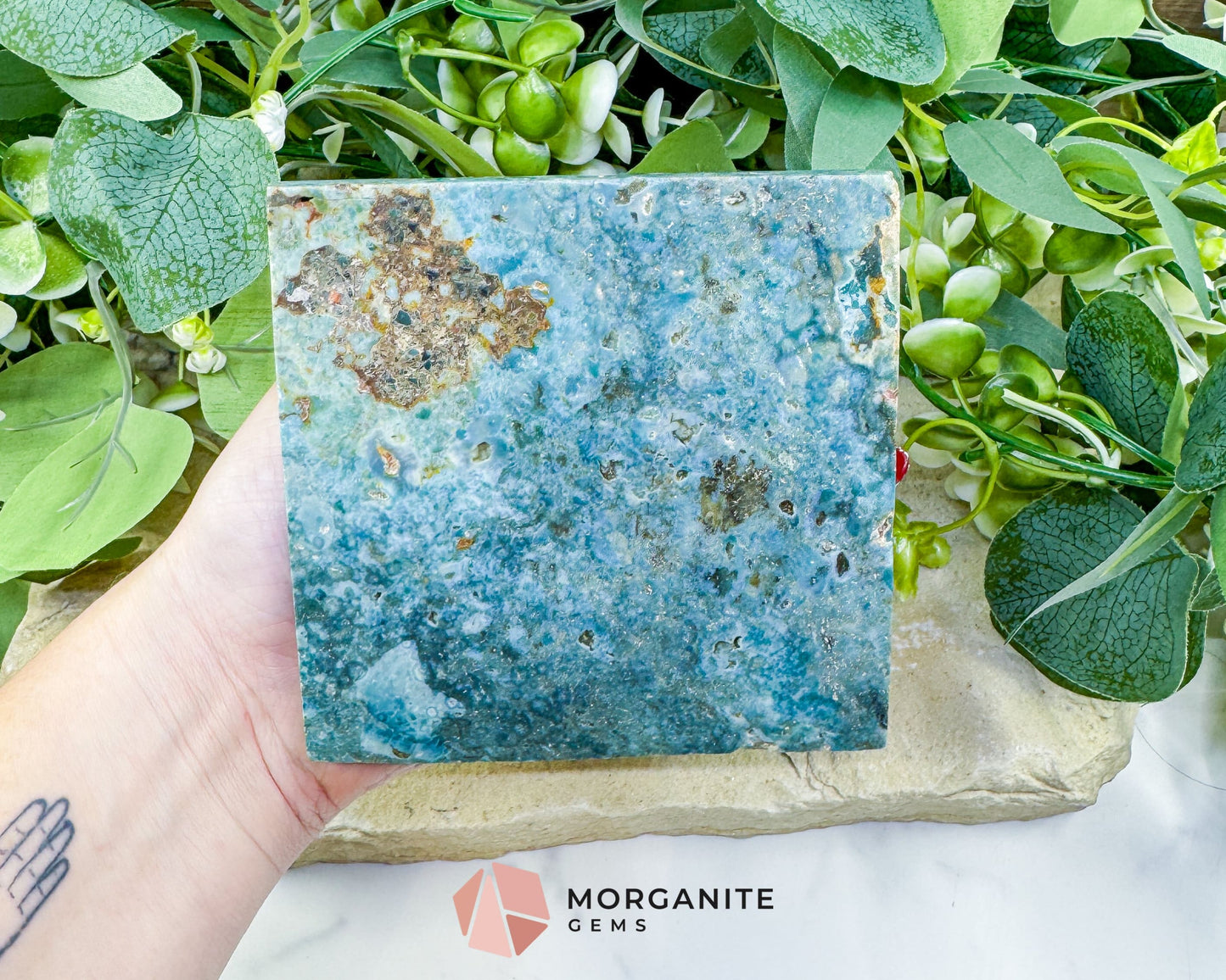 Ocean Jasper Crystal Pyramid No. 1 (4in) - Orbicular Serenity Stone for Joy & Emotional Release - Metaphysical Crystals