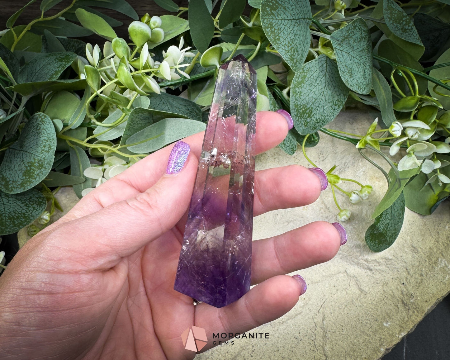 Phantom Amethyst Obelisk – AAA Polished Crystal Tower for Intuition Healing & Spiritual Growth - Metaphysical Crystals