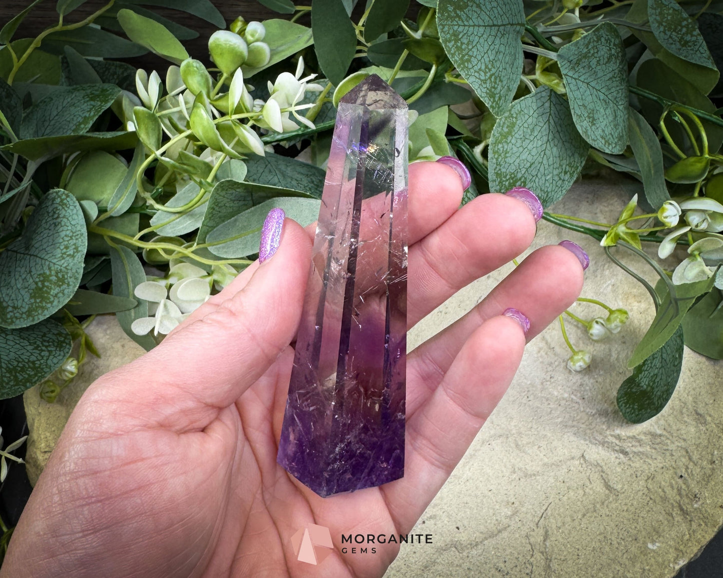 Phantom Amethyst Obelisk – AAA Polished Crystal Tower for Intuition Healing & Spiritual Growth - Metaphysical Crystals