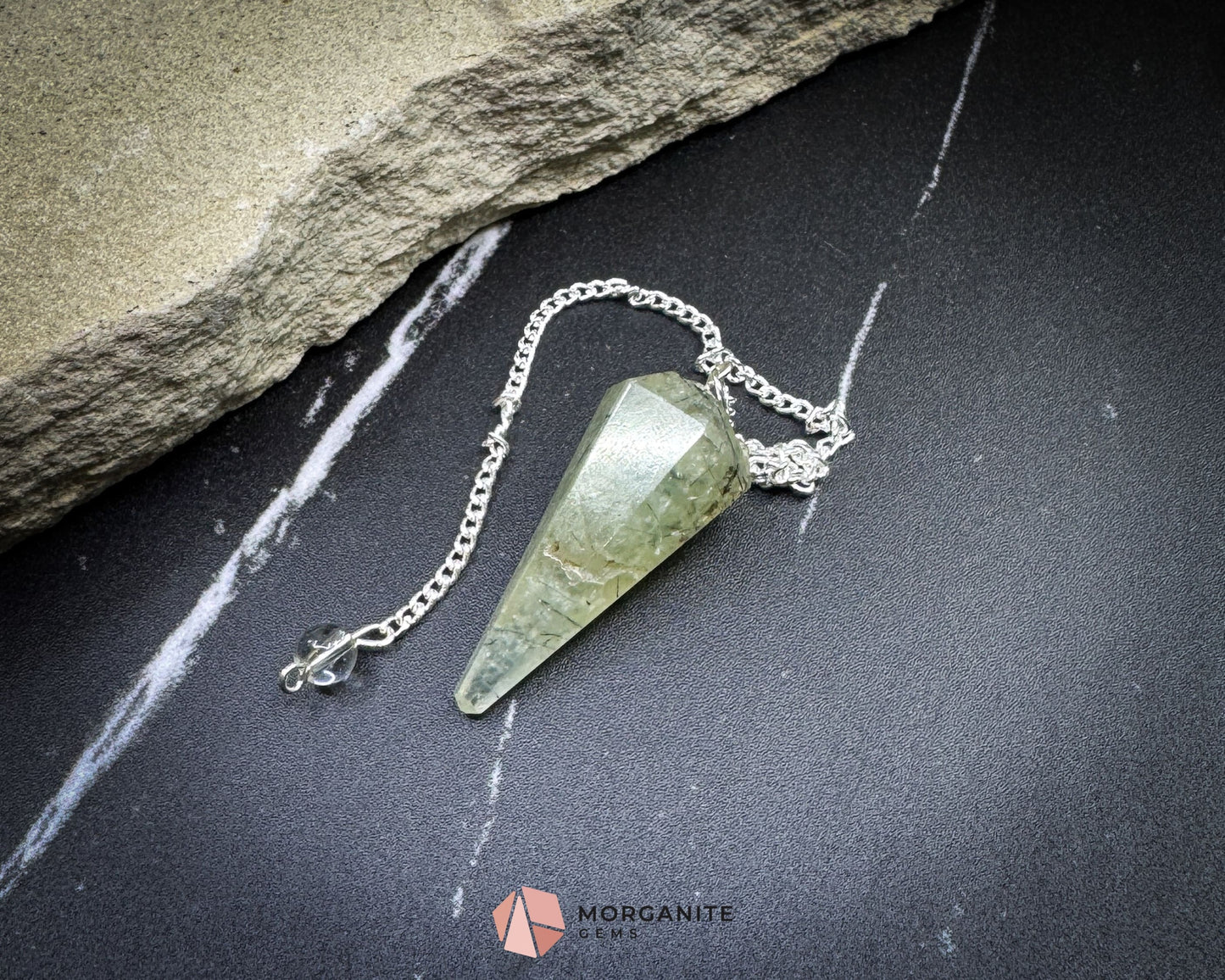 Prehnite Crystal Pendulum for Inner Peace Heart Healing & Spiritual Connection - Metaphysical Crystals