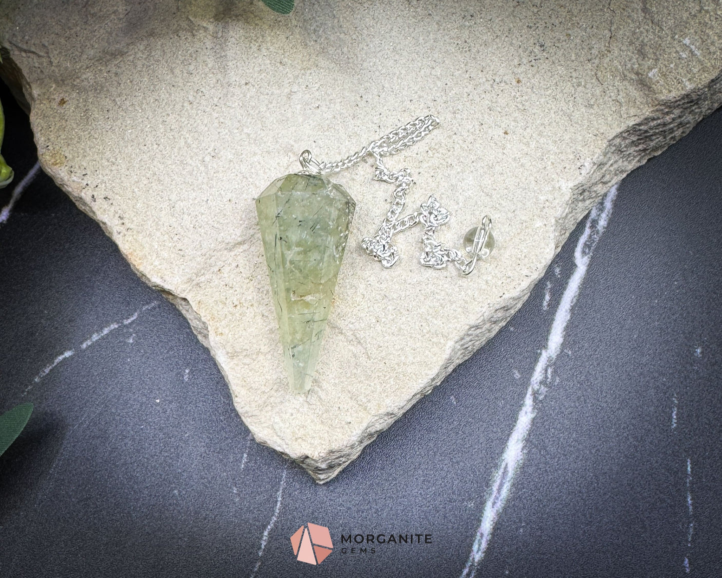 Prehnite Crystal Pendulum for Inner Peace Heart Healing & Spiritual Connection - Metaphysical Crystals
