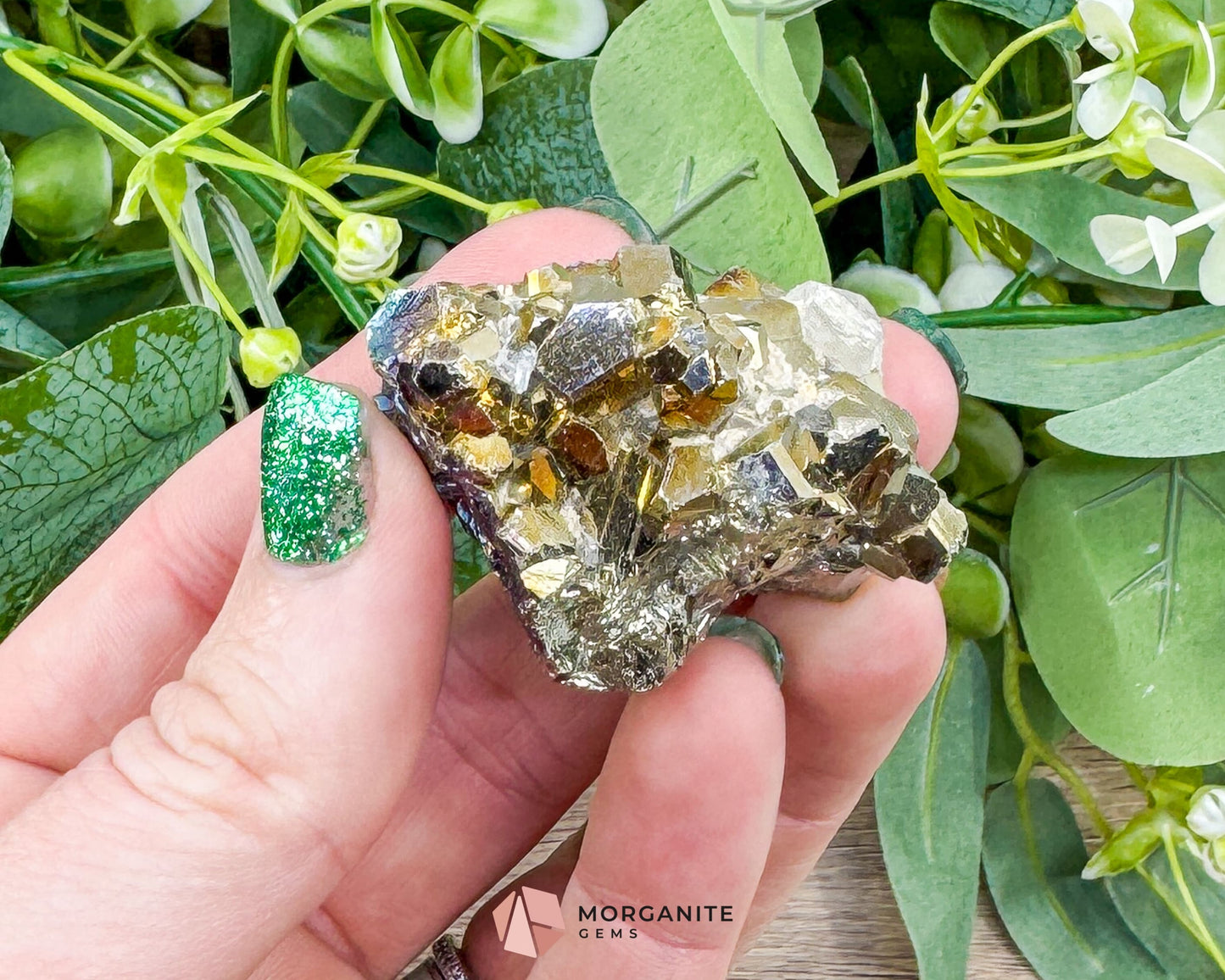 Pyrite Cluster with Clear Quartz – 72g Natural Mineral Specimen for Prosperity Clarity & Protection - Metaphysical