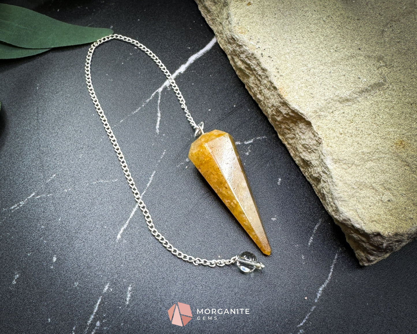 Rare Citrine Crystal Pendulum | Manifestation Clarity & Solar Energy - Metaphysical Crystals