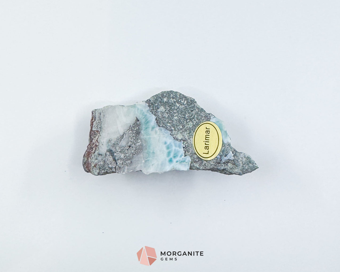 Raw Larimar with One Polished Side No. 11 | Rare Dominican Stone of Atlantis Crystal for Peace Expression & Emotional