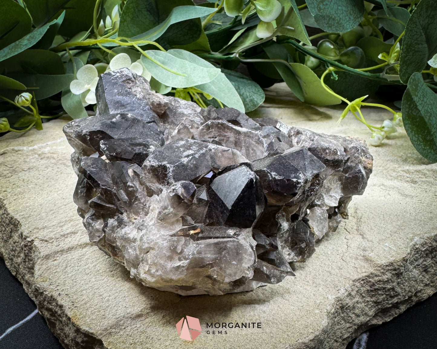Rough Smoky Quartz Candle Holder No. 1 – Natural Crystal Tealight for Protection Grounding & Warm Energy - Metaphysical